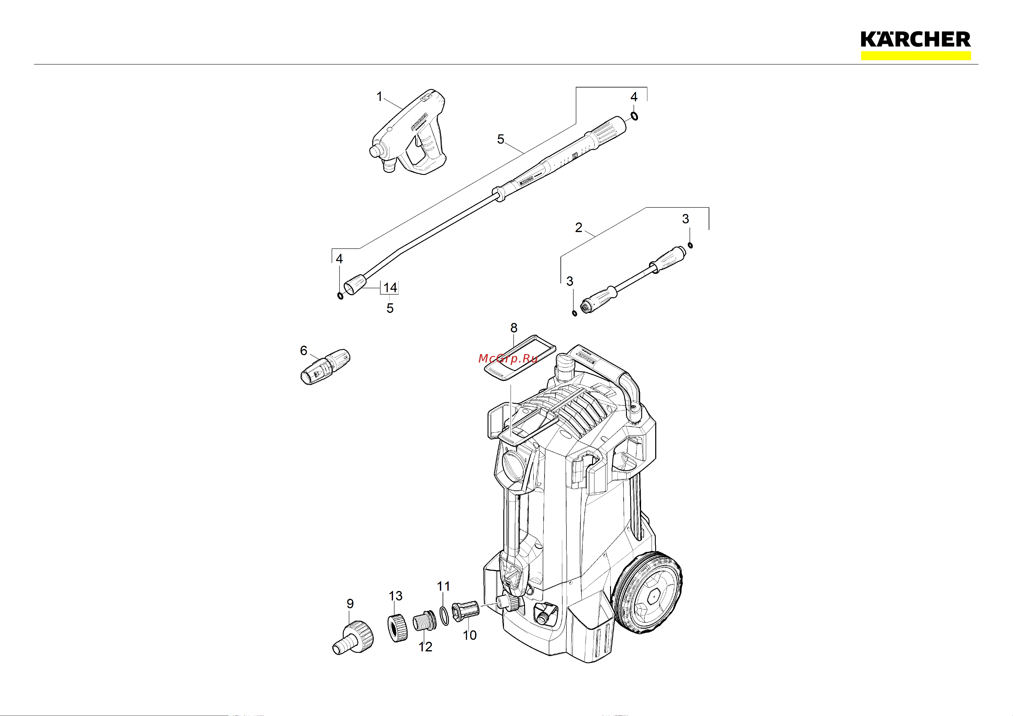 Karcher HD 5/15 C Краткий каталог запасных частей онлайн