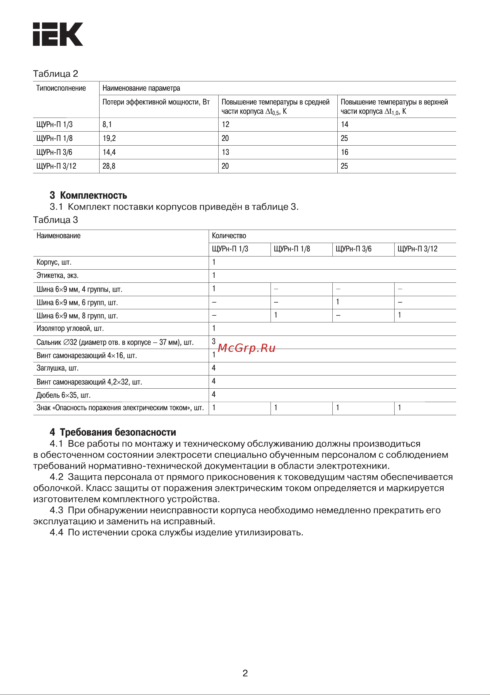 Iek KREPTA 5 ЩУРн-П 1/3 IP66 PC MSP1-N-03-55 Инструкция к товару онлайн [2/6] 830926