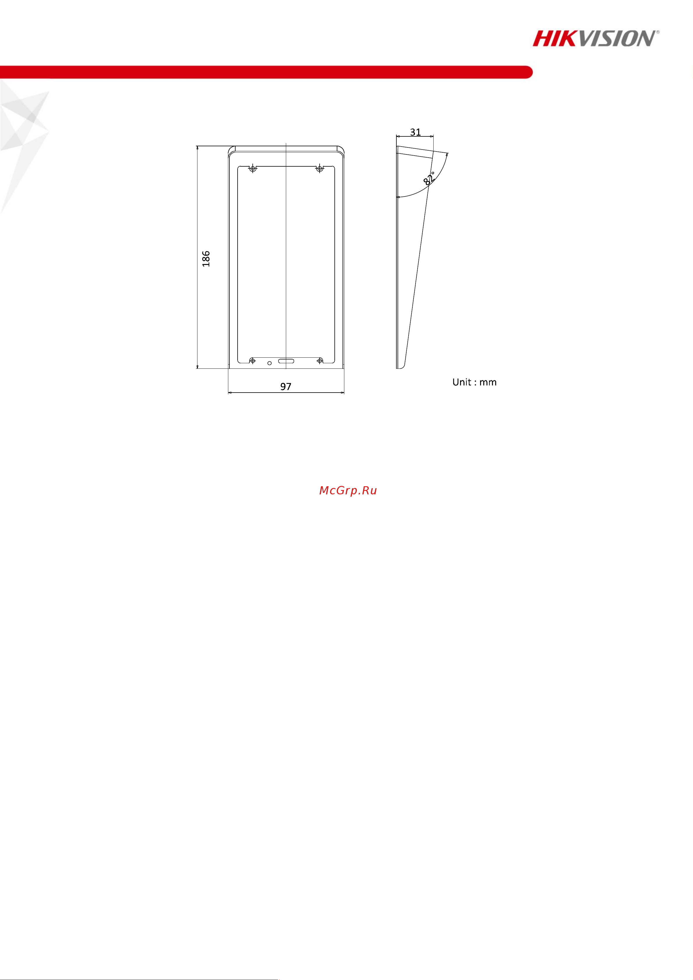 Hikvision DS-KABV8113-RS/Flush АД5024299 Инструкция к товару онлайн [2/3] 817147
