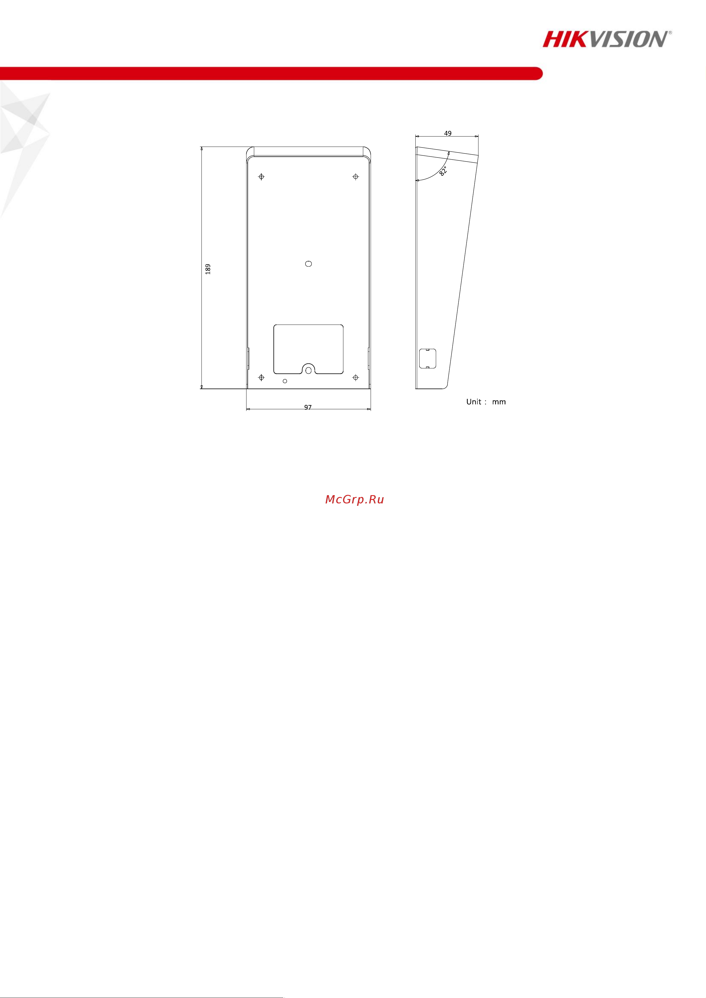 Hikvision DS-KABV8113-RS/Surface УТ-00027436 Инструкция к товару онлайн [2/3] 817148