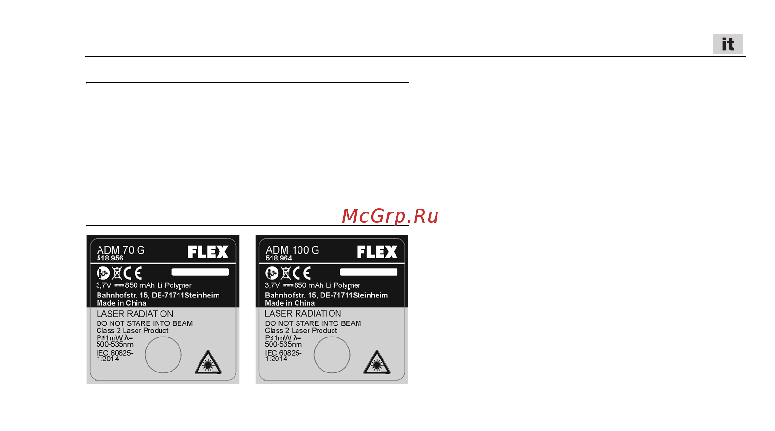 Flex ADM 70 G 518956 Инструкция по эксплуатации онлайн [21/164] 818813