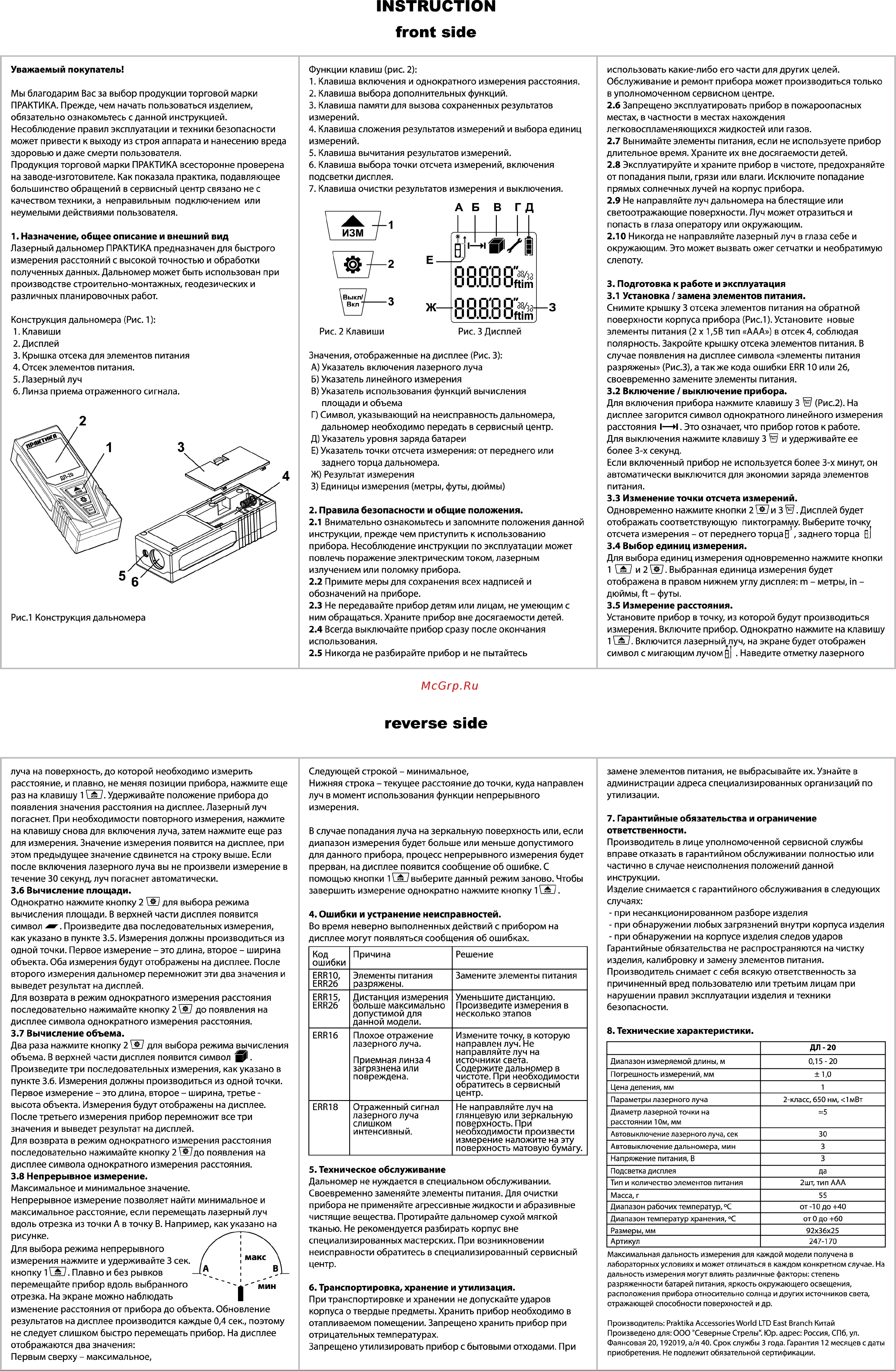Практика ДЛ-20 247-170 Инструкция к товару онлайн