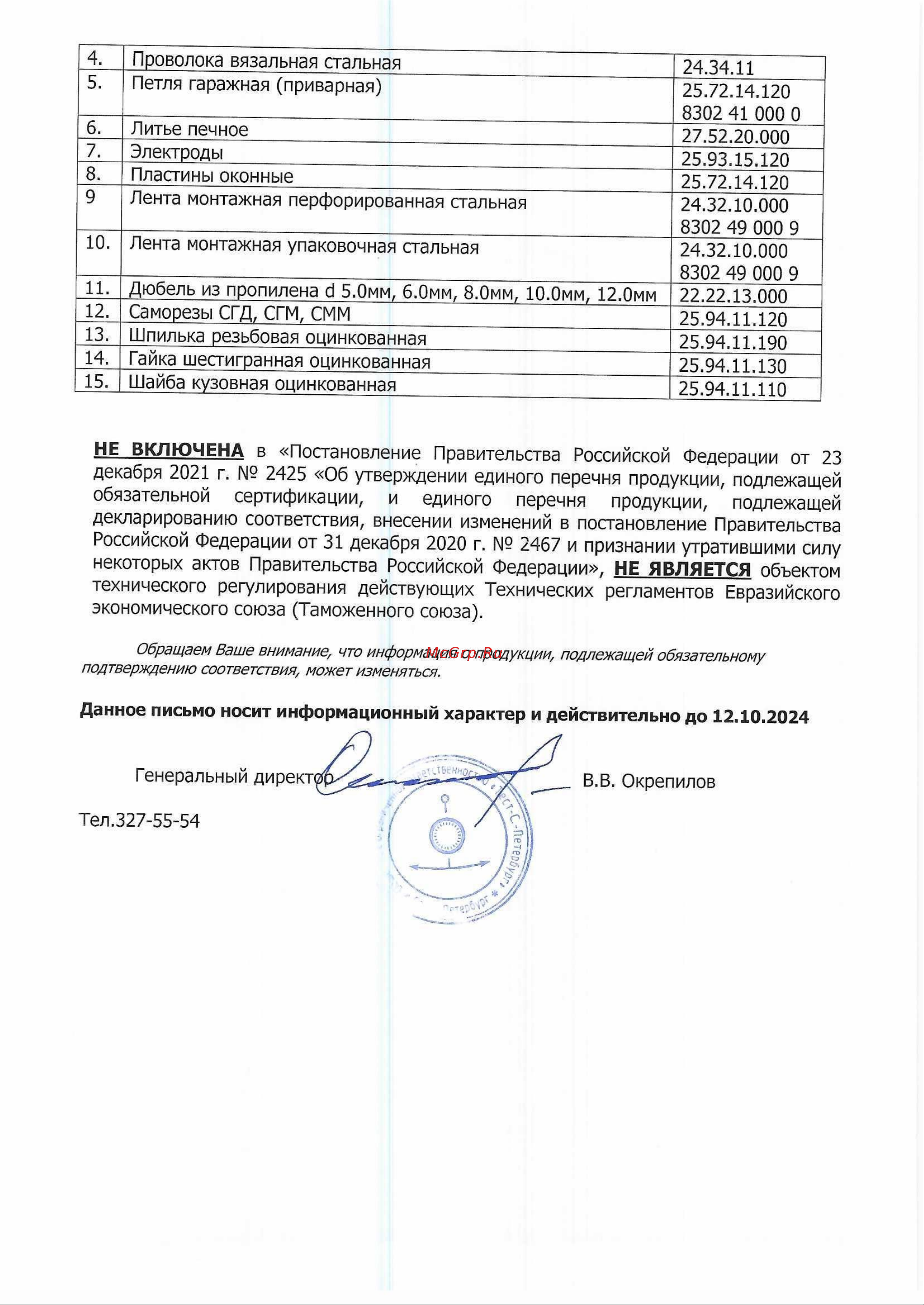 КРЕПКО-НАКРЕПКО оцинкованный 2,5x50, 41097 Отказное письмо онлайн [2/2] 870359