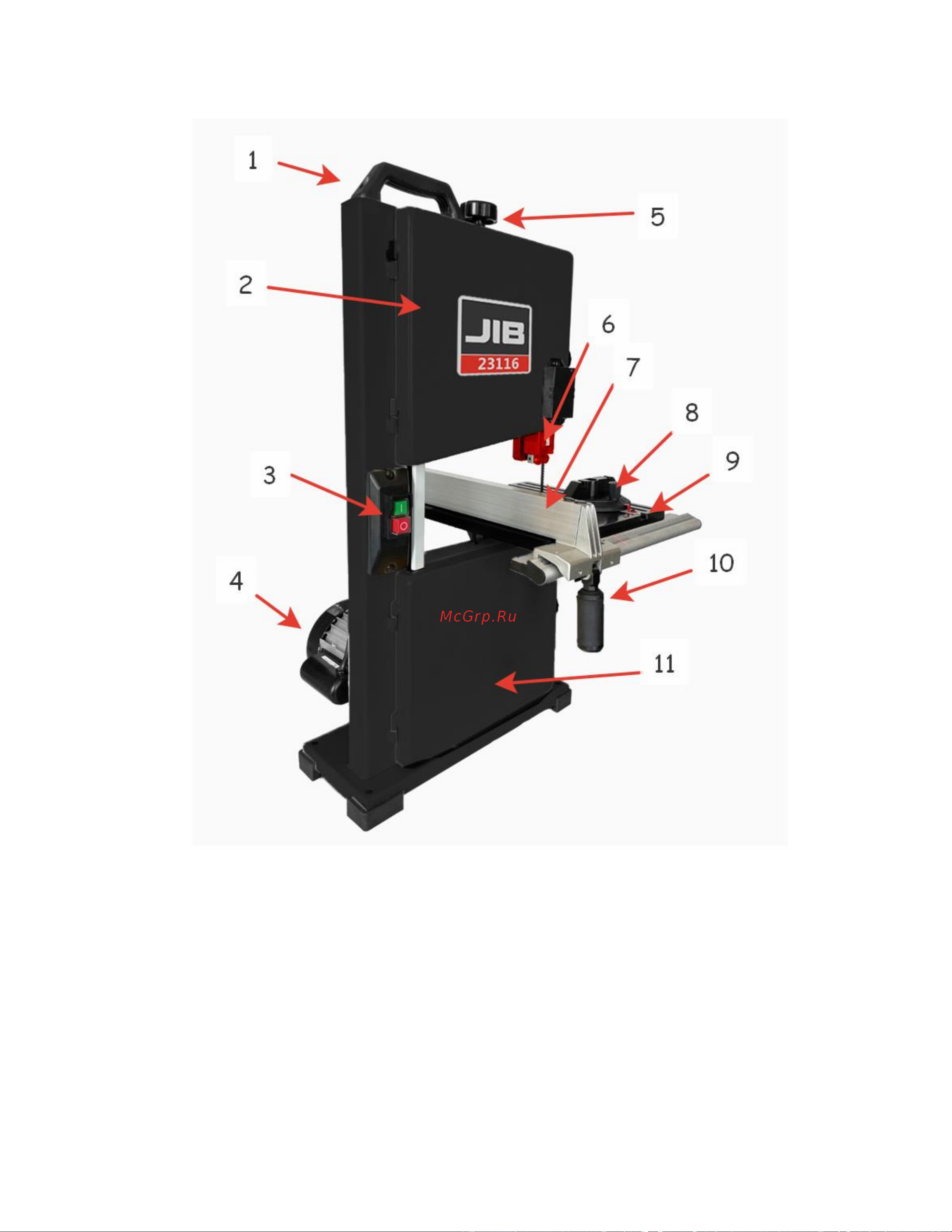 JIB 23116 0.33 кВт 230В 0209020276000 Руководство по эксплуатации ленточнопильного станка JIB 23116 онлайн [12/60] 819203