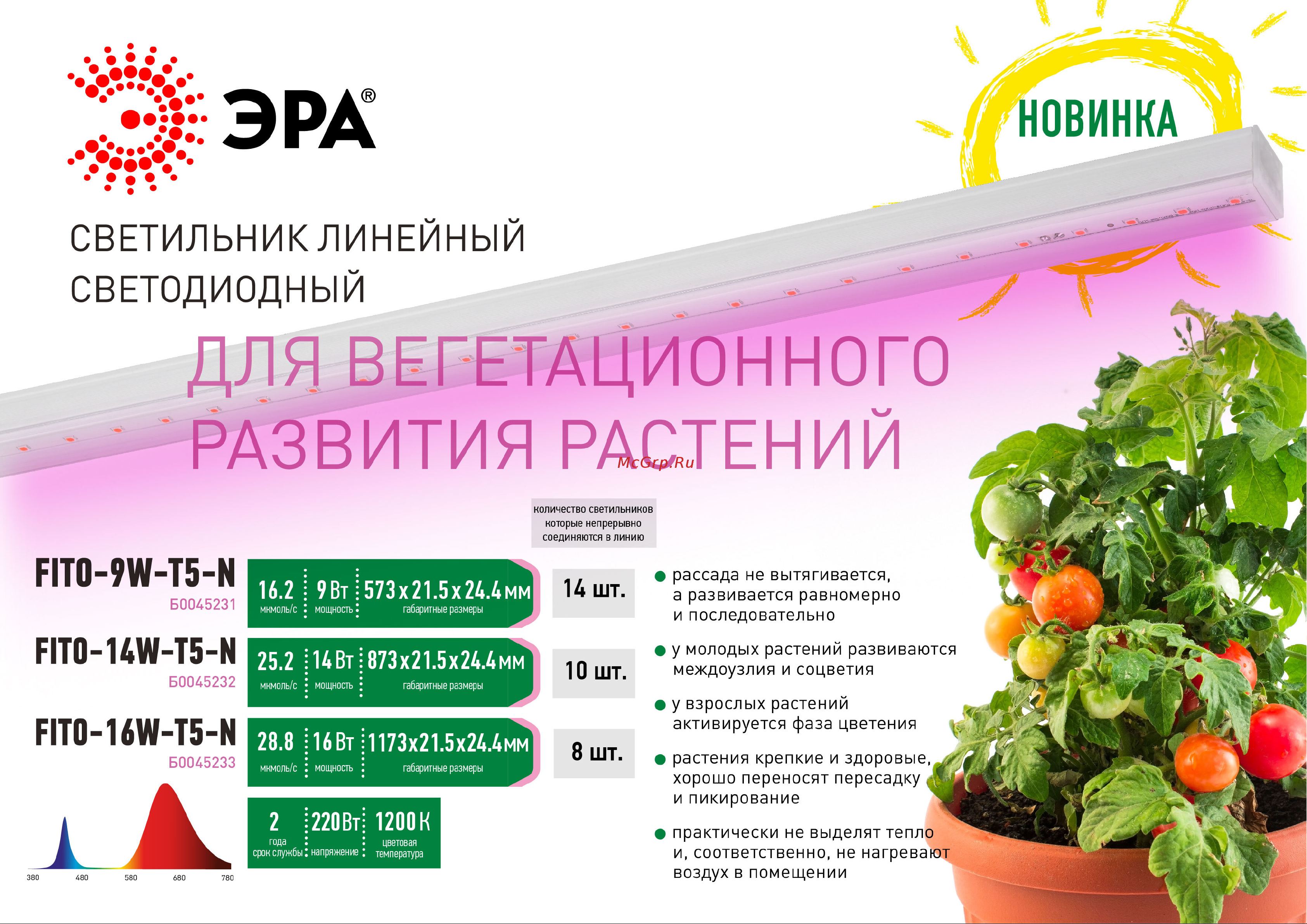 Era красносинего спектра FITO-14W-Т5-N Б0045232 Листовка онлайн