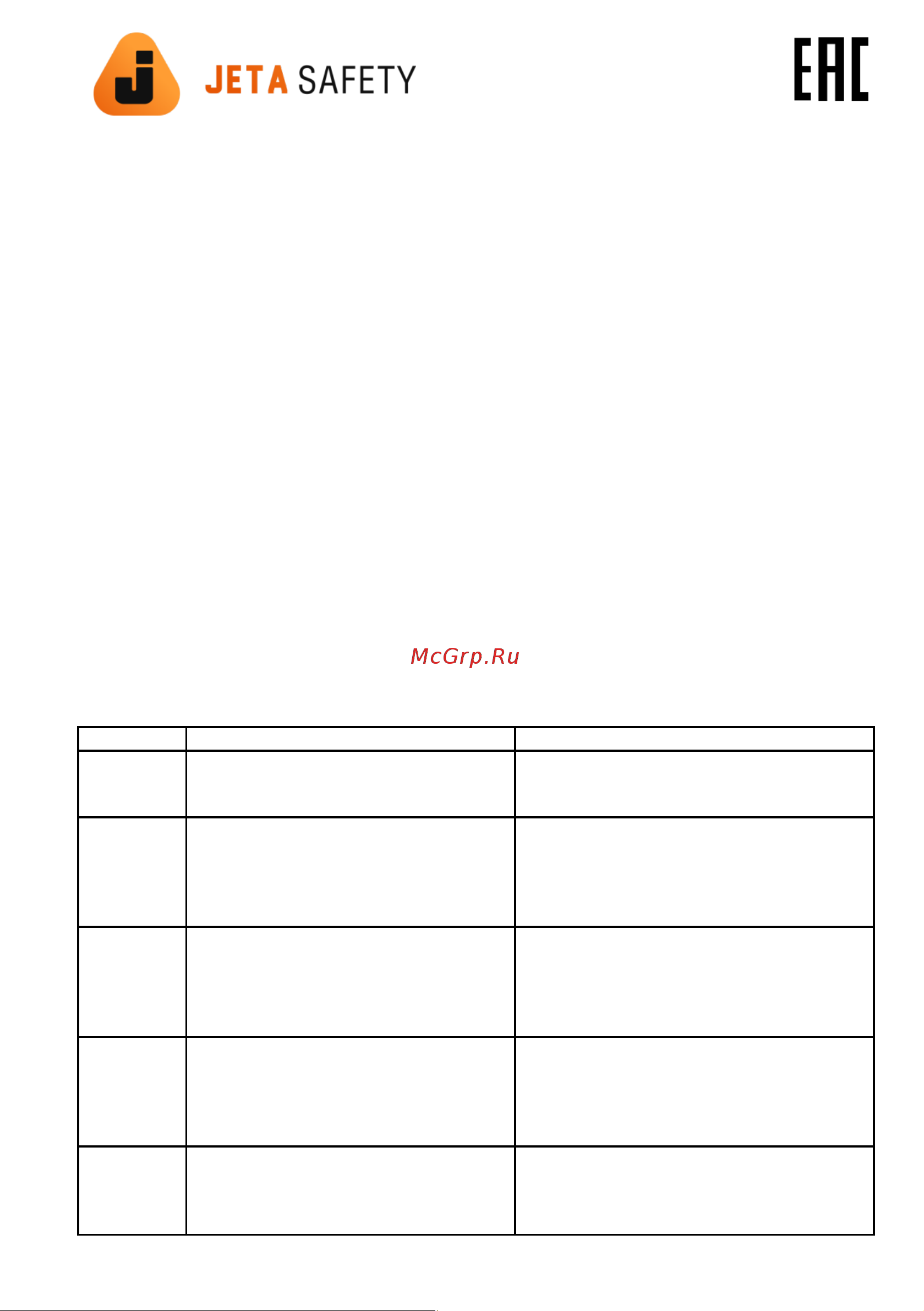 Jeta Safety 65951 Инструкция к маске 5950 онлайн
