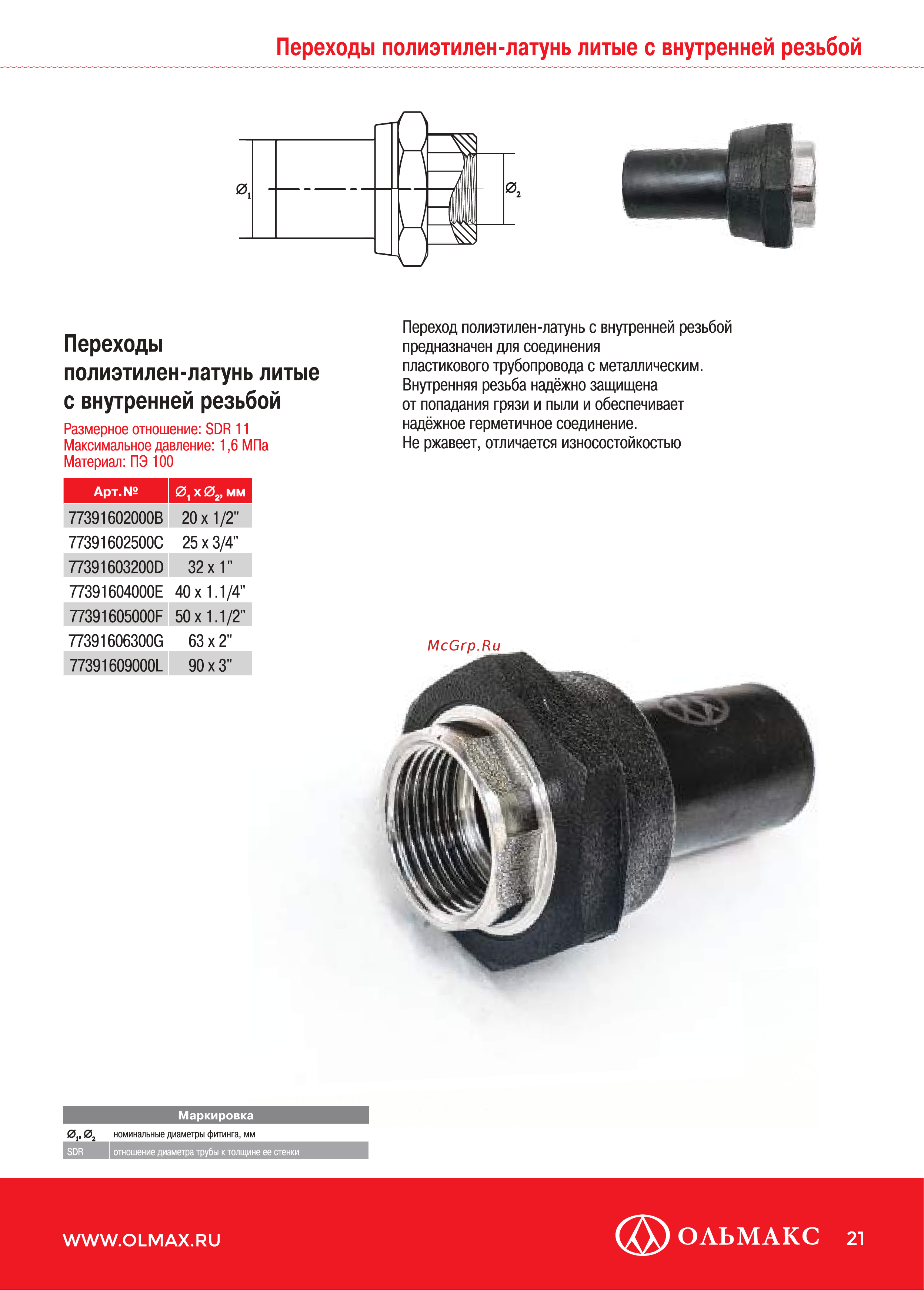OLFUSE 90 pn16 sdr11 pe100 d110, 771716110 Каталог онлайн [21/36] 819500
