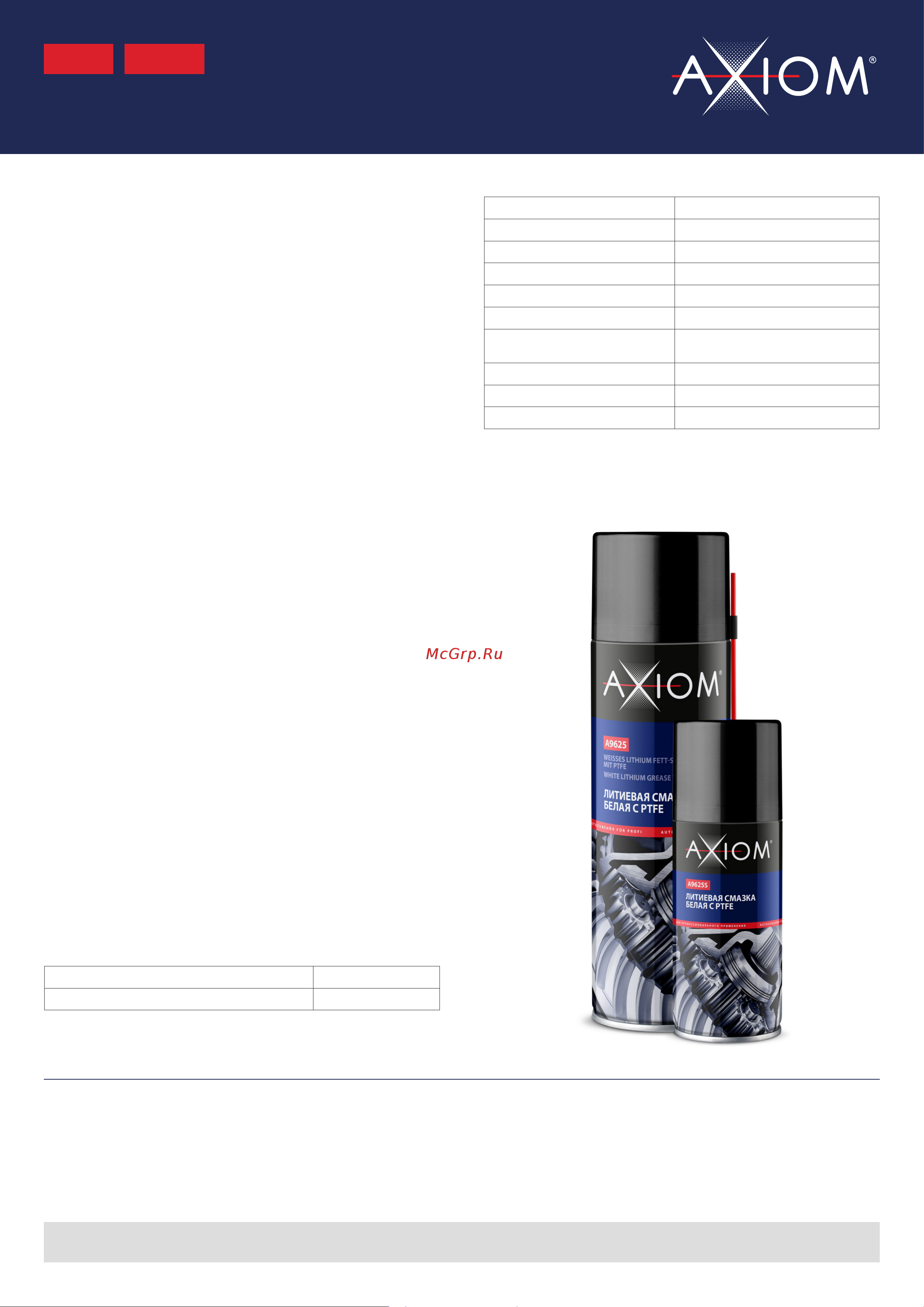 Axiom 11604824 Литиевая смазка белая с PTFE 650 мл AXIOM 11604824 онлайн