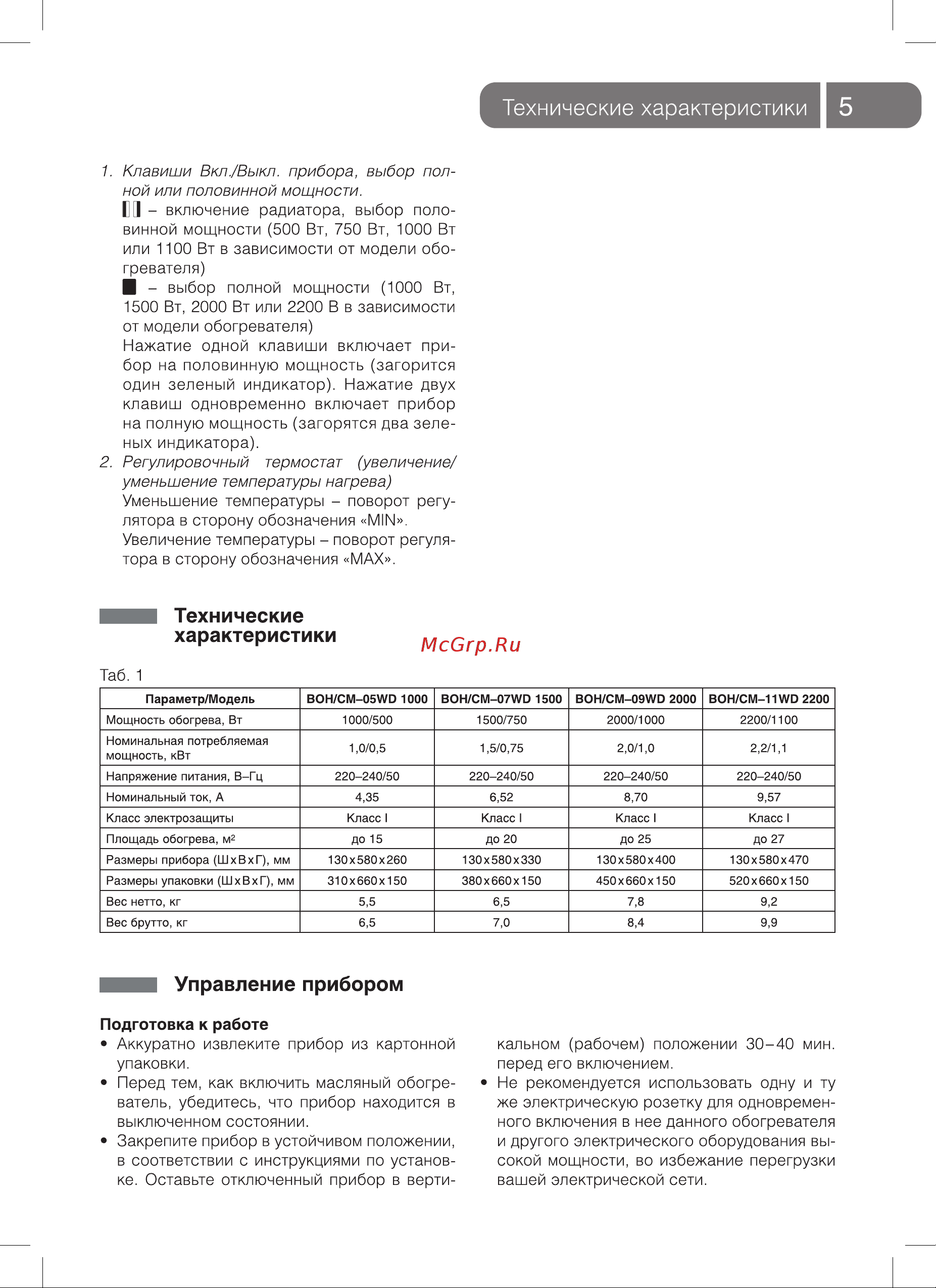 Ballu BOH/CM-11WDN 2200 11 секций НС-1071473 Инструкция к Ballu BOH/CM-07WDN онлайн [5/16] 820834