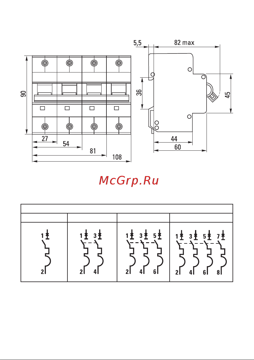 EKF 3P, 125А, 15кА, ВА 47-125, PROxima mcb47125-3-125C Паспорт онлайн [3/8] 821441