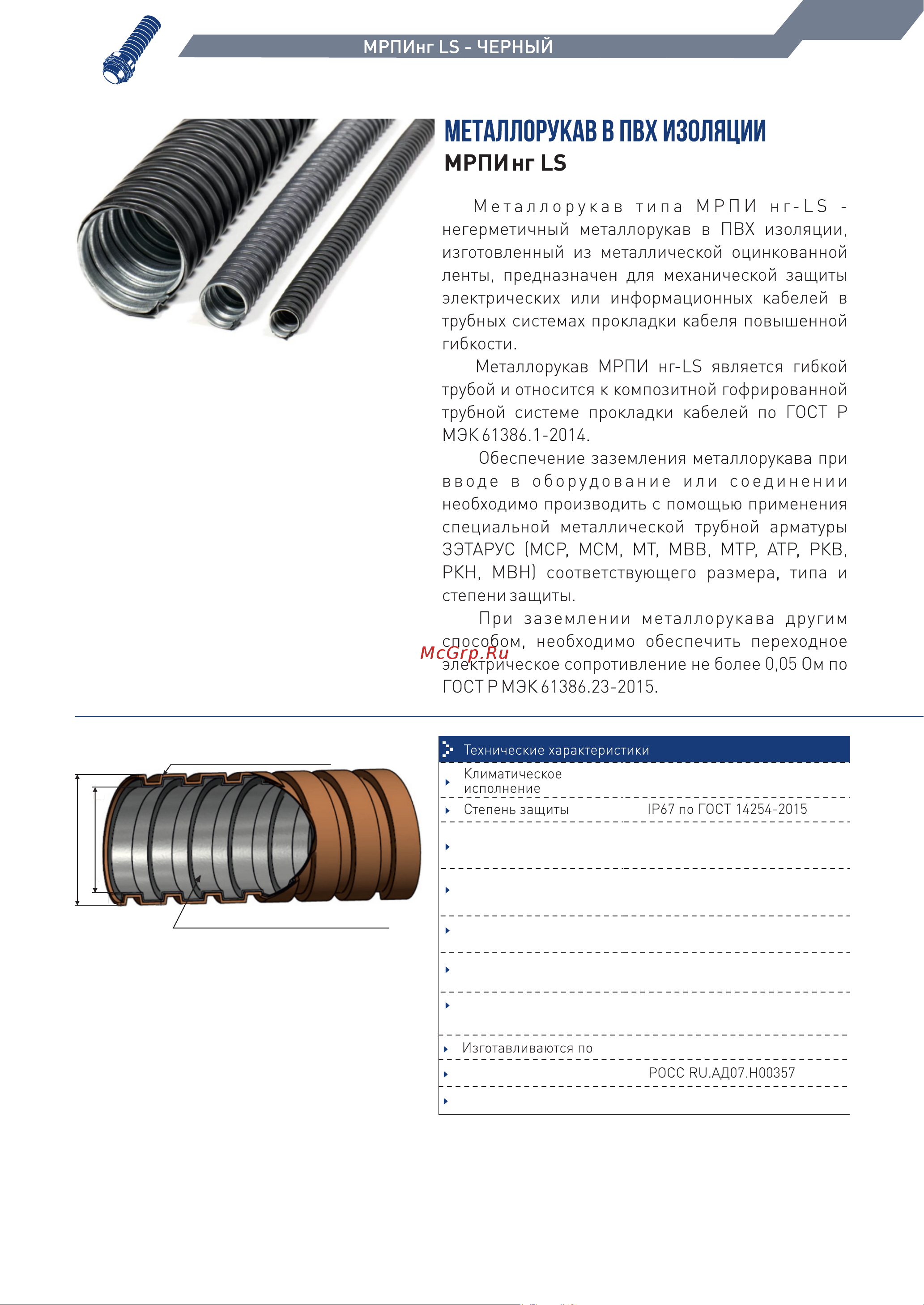 ГОФРОМАТИК МРПИ НГ LS 25 50 м/уп. черный zeta44107 Инструкция онлайн [2/3] 821607