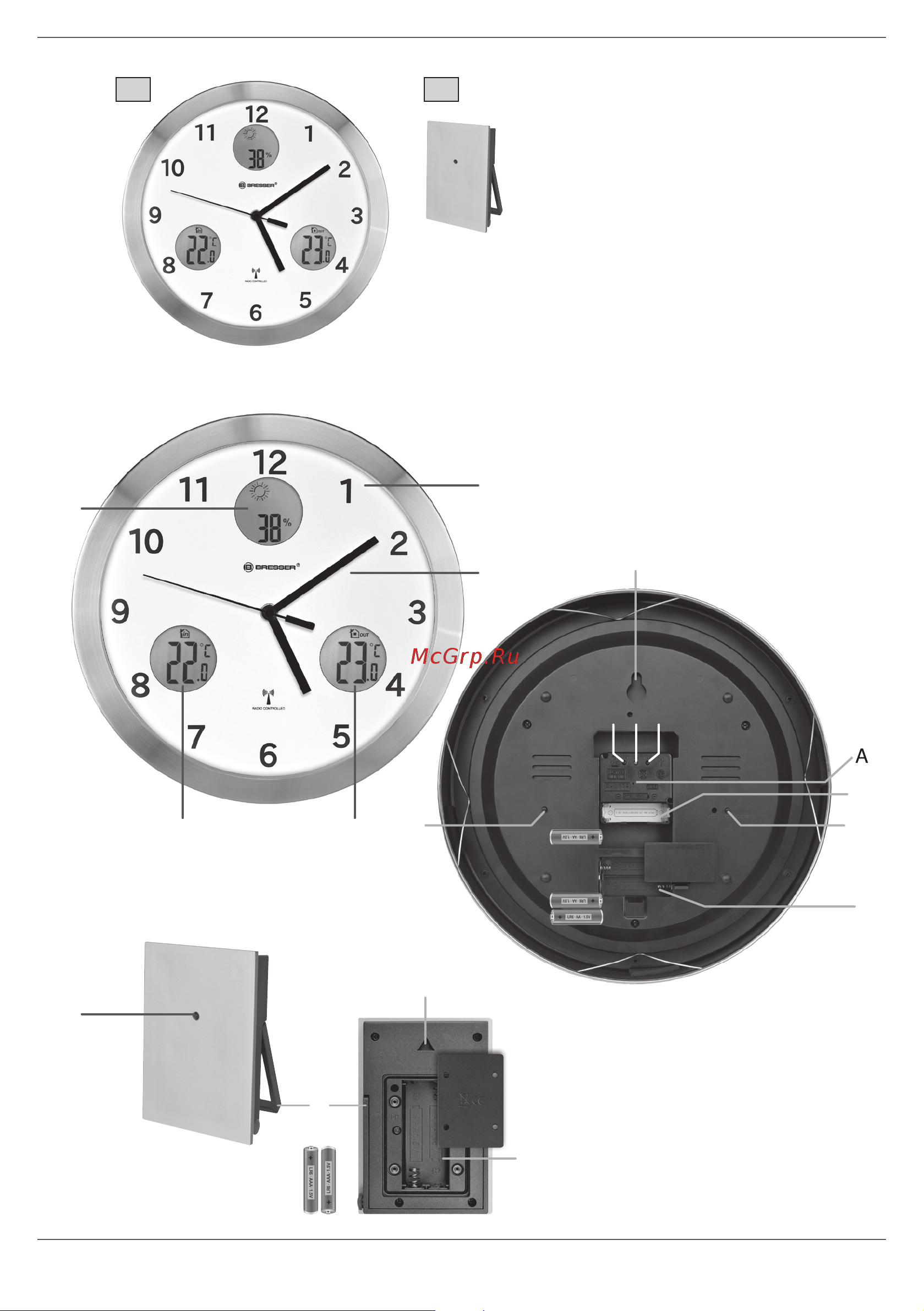 Bresser MyTime io, 30 см, настенные часы, черная 74670 Инструкция к товару онлайн [2/8] 821670