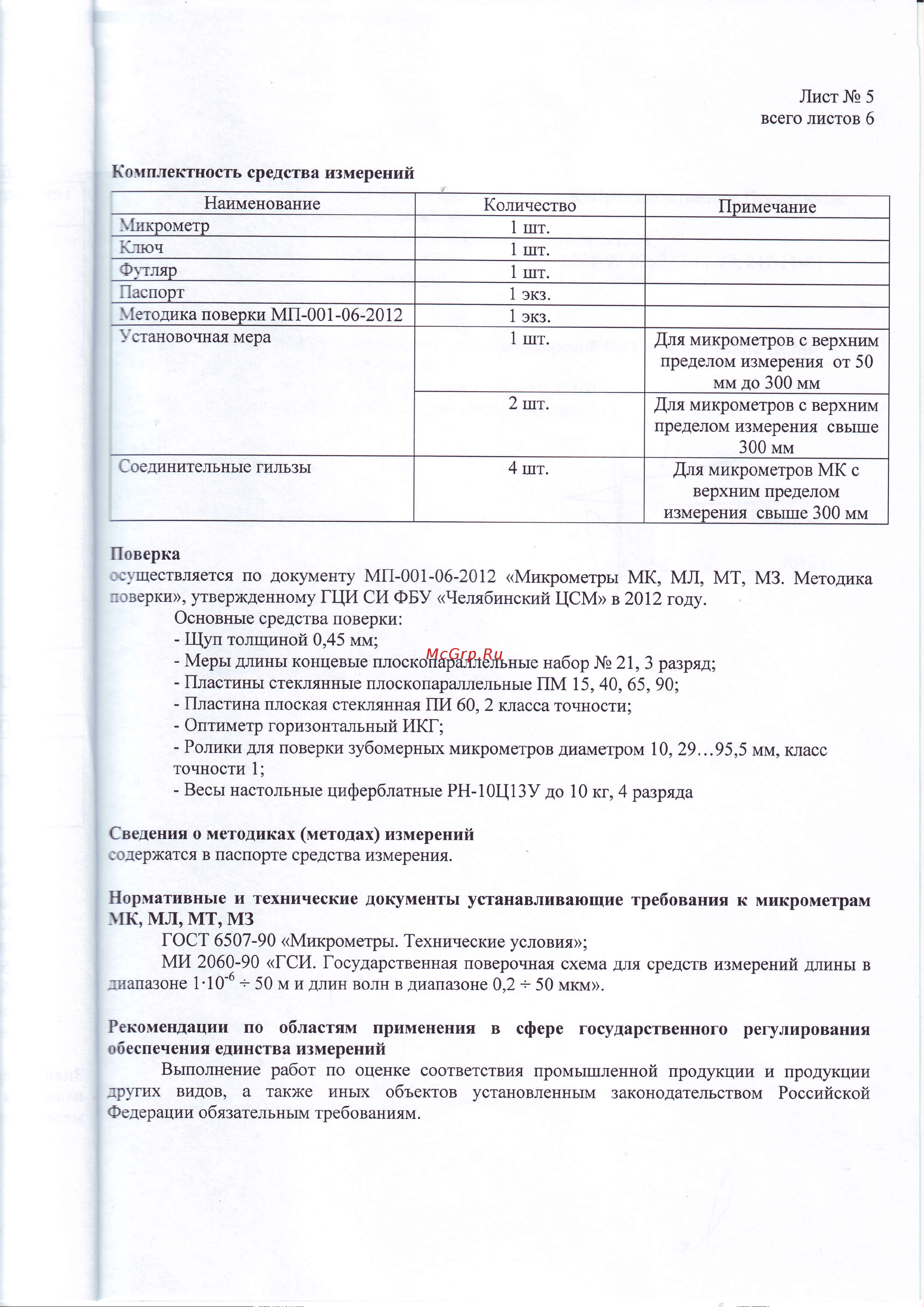 ЧИЗ МК-25 0.01, с поверкой 011753 Описание типа (50593-12) онлайн [5/7] 821740