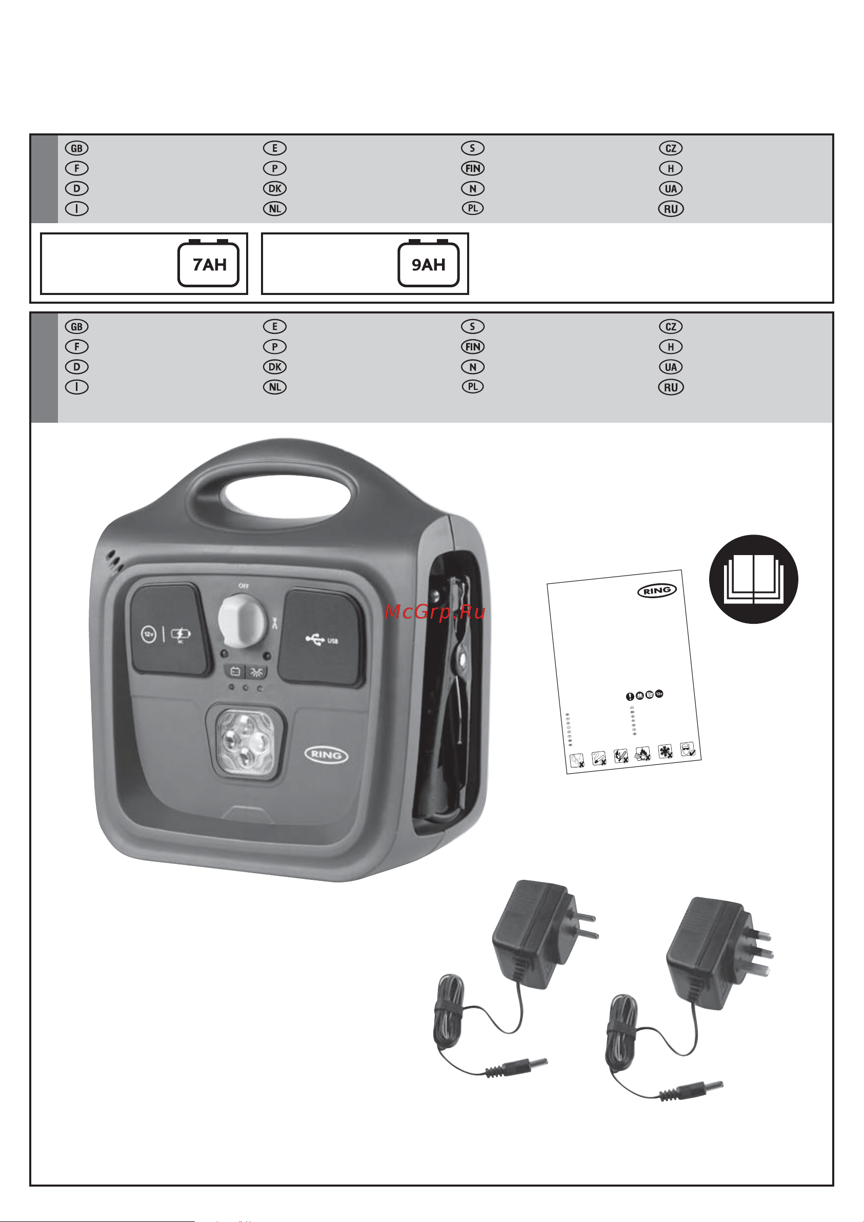Ring Automotive REPP145 7AH POWERPACK - EURO Инструкция к пуско-зарядному устройству Ring Automotive POWERPACK - EURO REPP145 онлайн [2/12] 822066