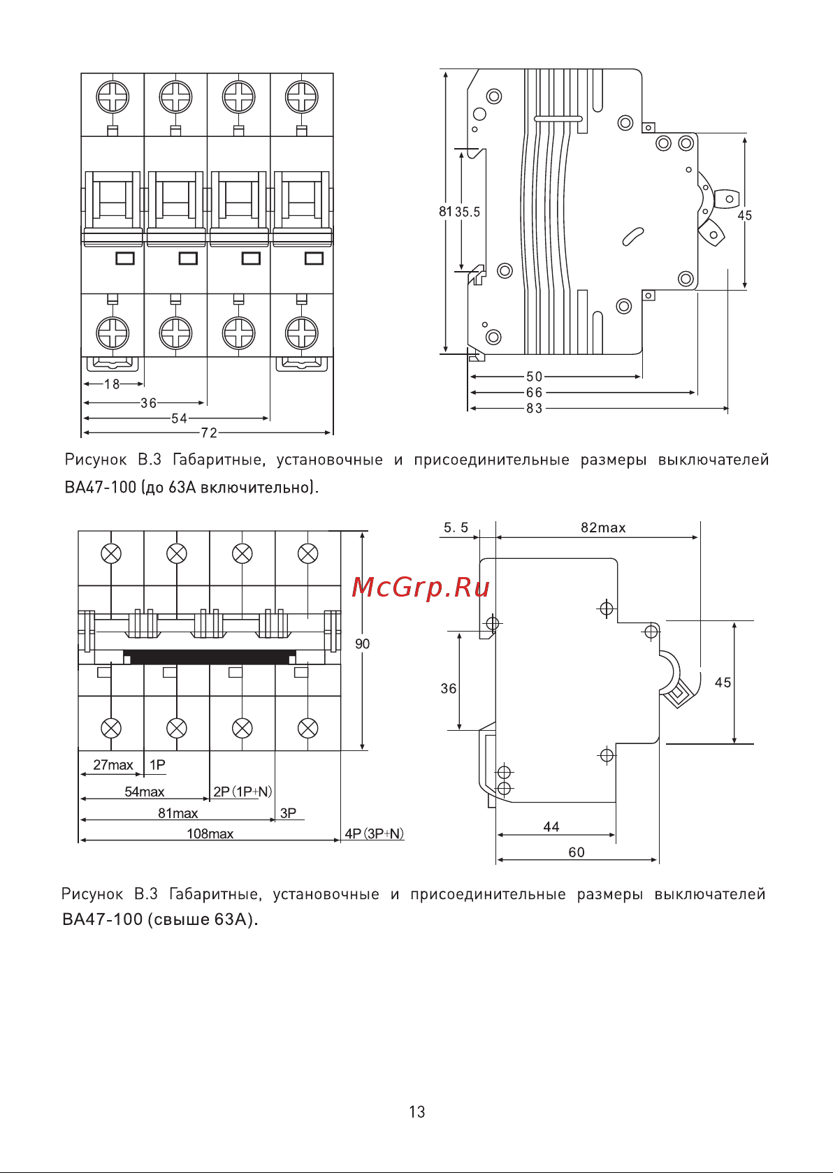 Era NO-901-31 ВА47-100 3P 100А кривая C Б0031792 Инструкция к товару онлайн [13/14] 822384
