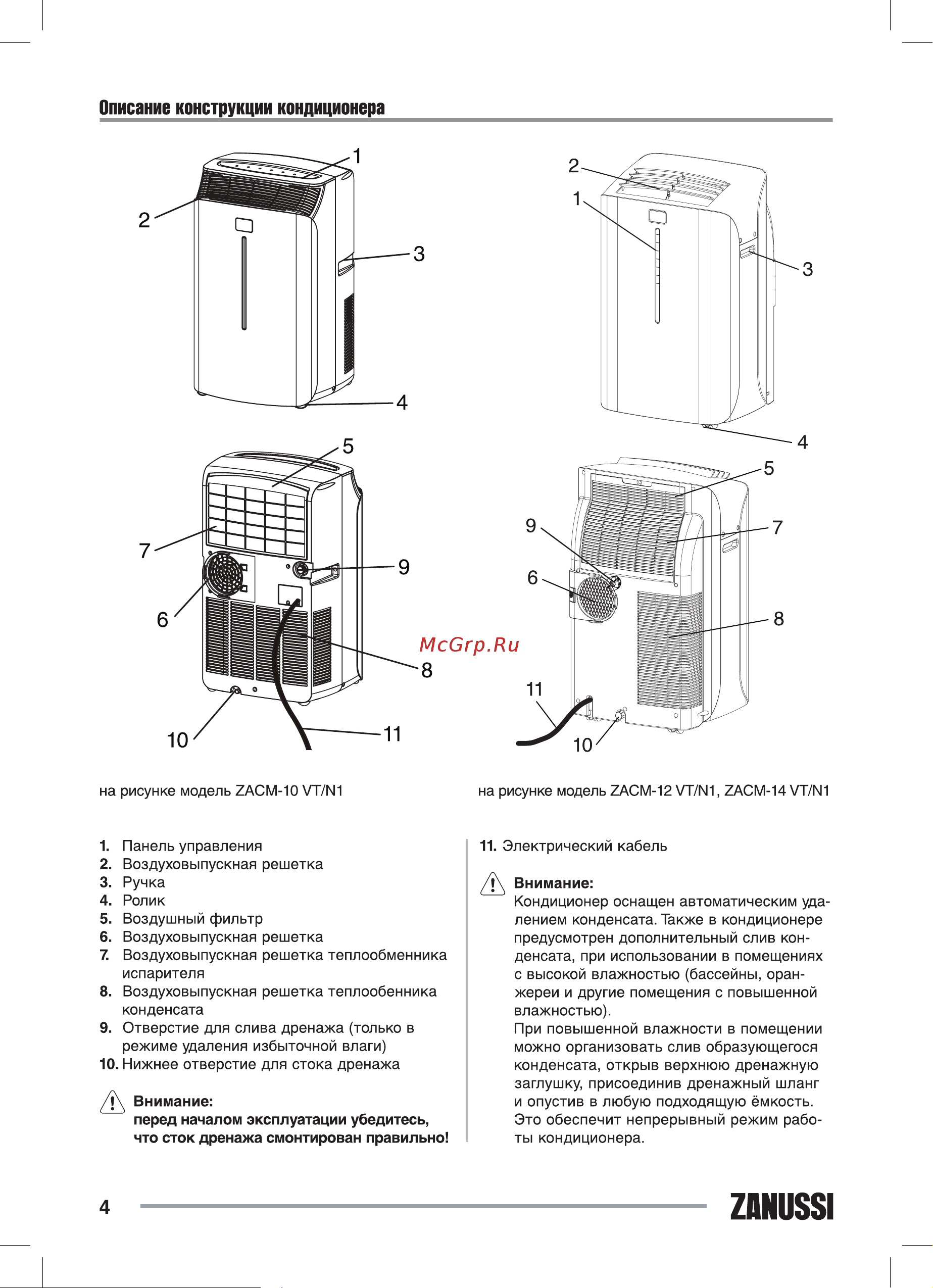 Zanussi ZACM-14 VT/N1 НС-1063174 Инструкция к Zanussi ZACM-14 VT/N1 онлайн [4/20] 822413