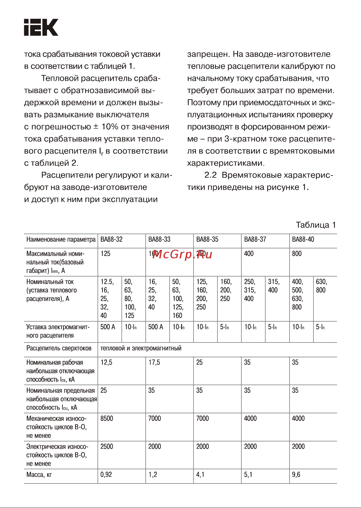 Iek ВА88-33, 3Р, 100А, 35кА SVA20-3-0100 Паспорт онлайн [2/8] 823238