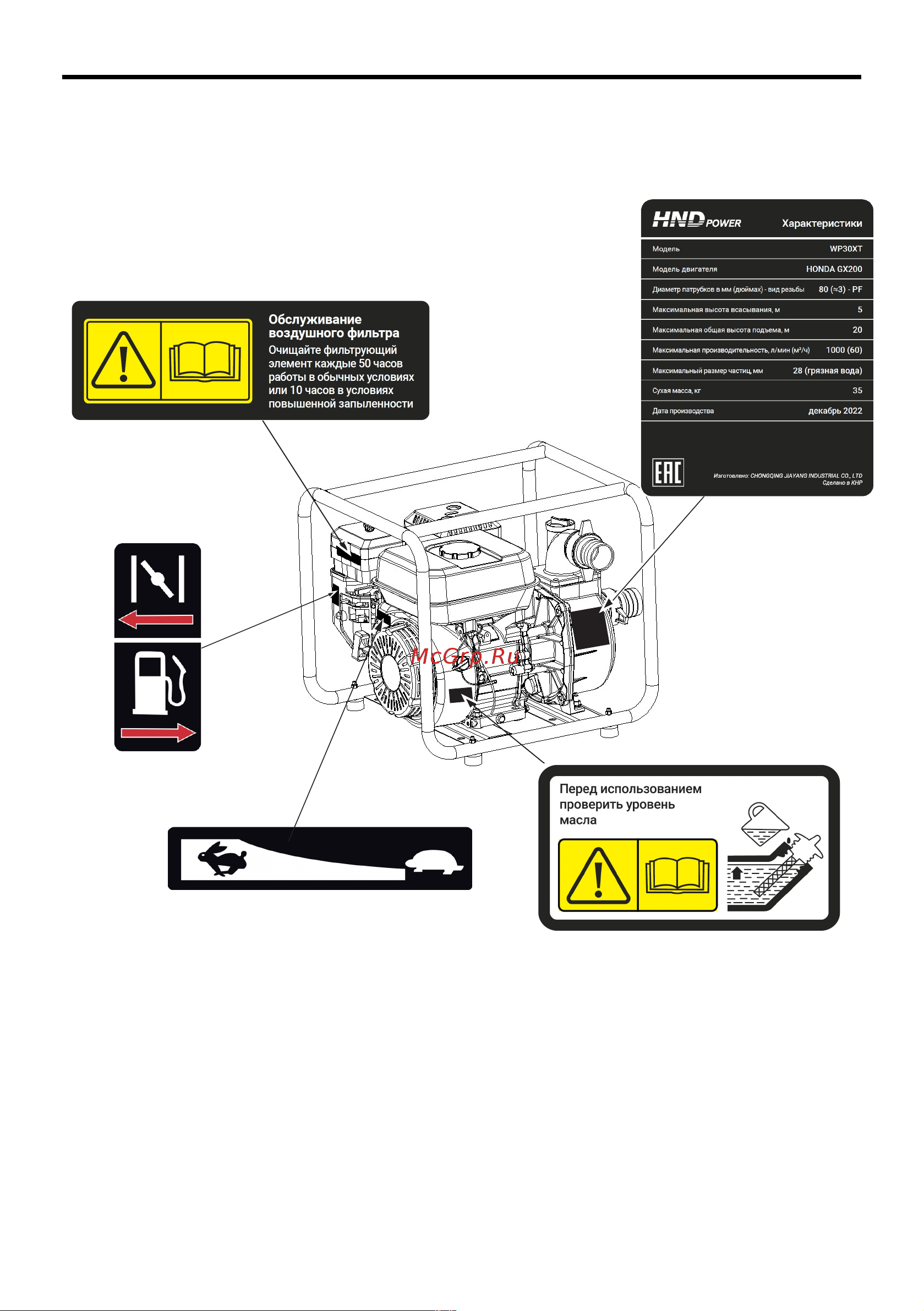 HND WP 40 XT с двигателем Honda WP40XT Инструкция к товару онлайн [9/44] 823686