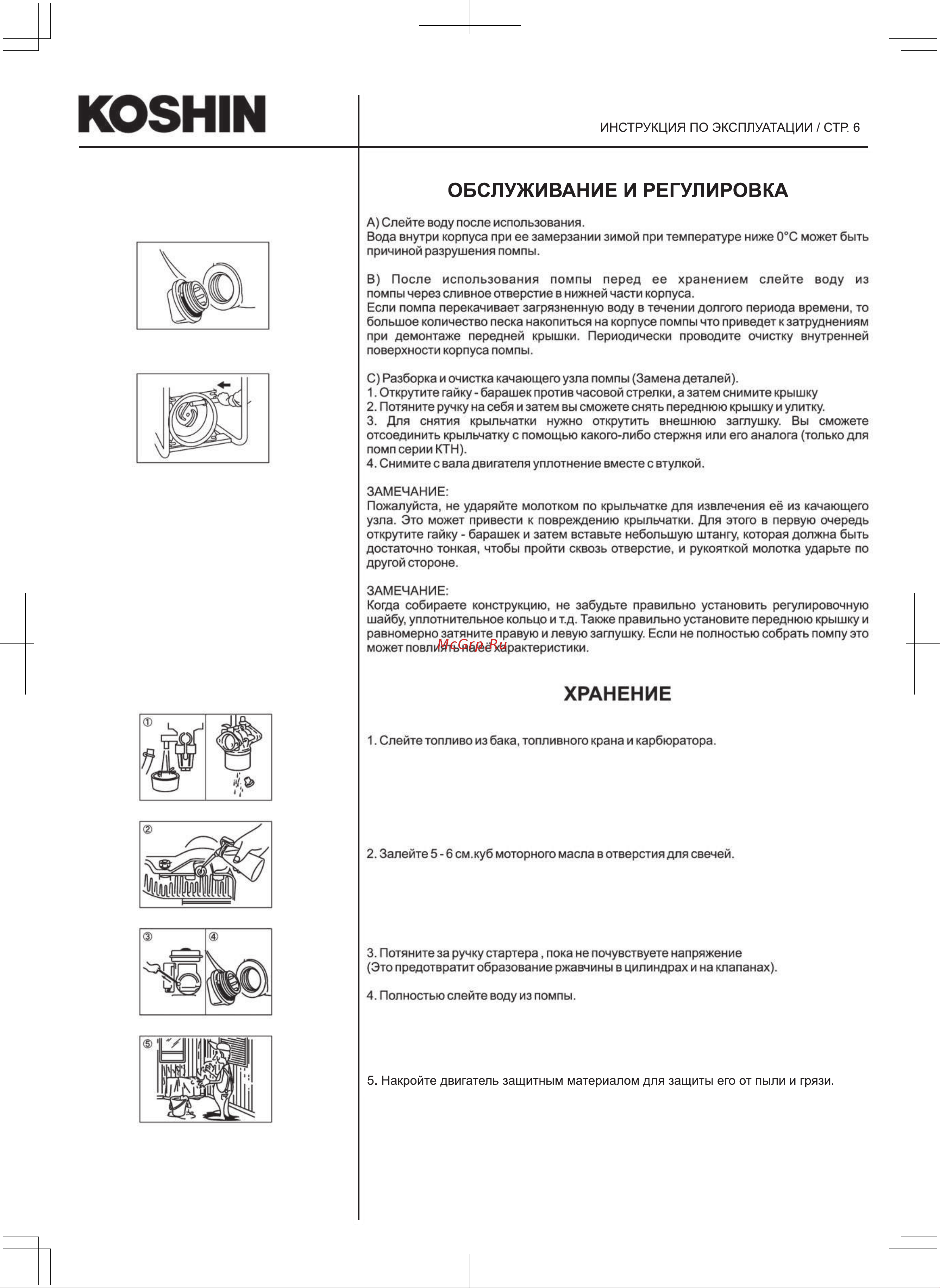 Koshin STV-50X 100520042 Инструкция к Koshin STV-50X 100520042 онлайн [6/10] 823714
