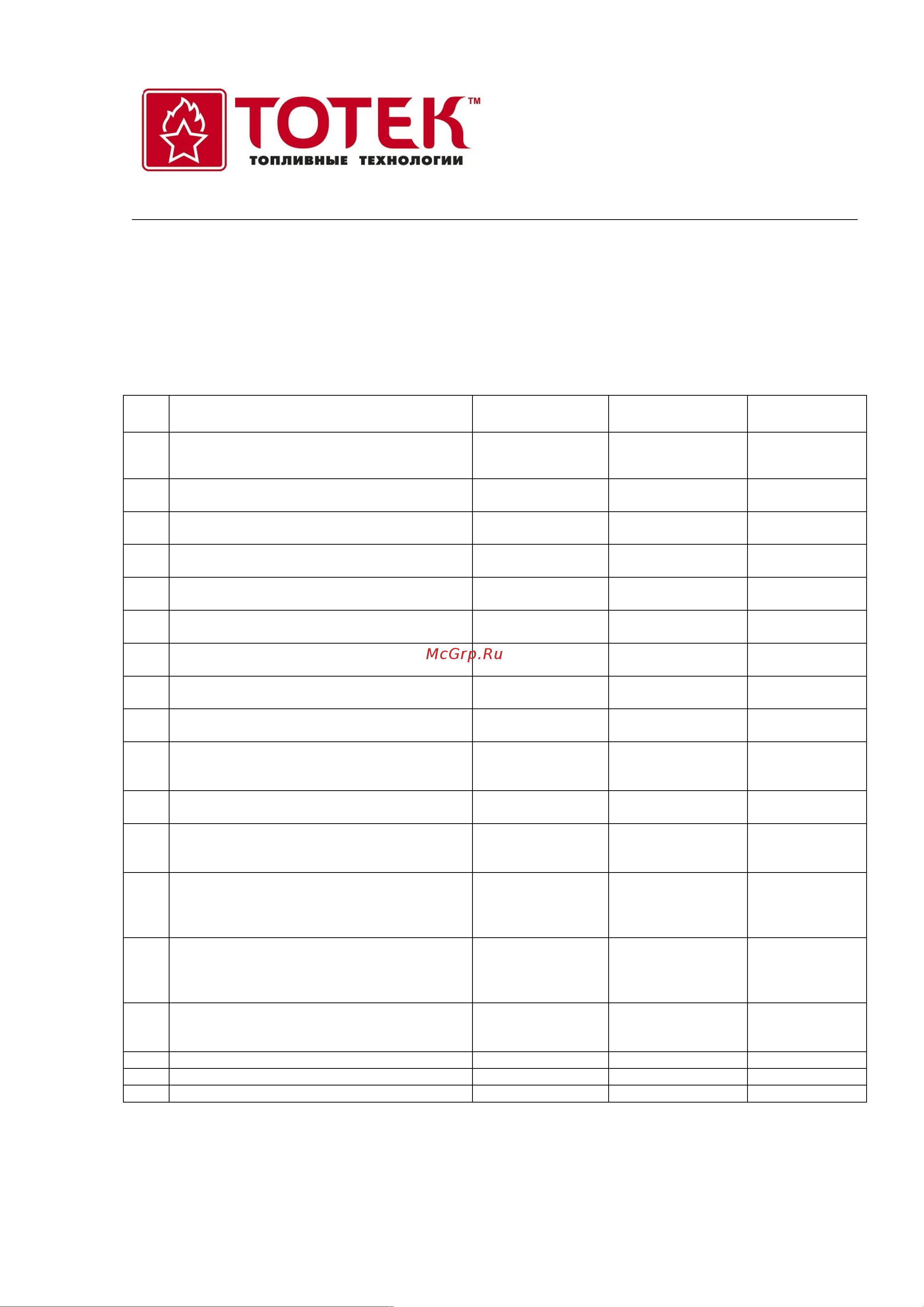 ТОТЕК HR4T1550001 Паспорт онлайн