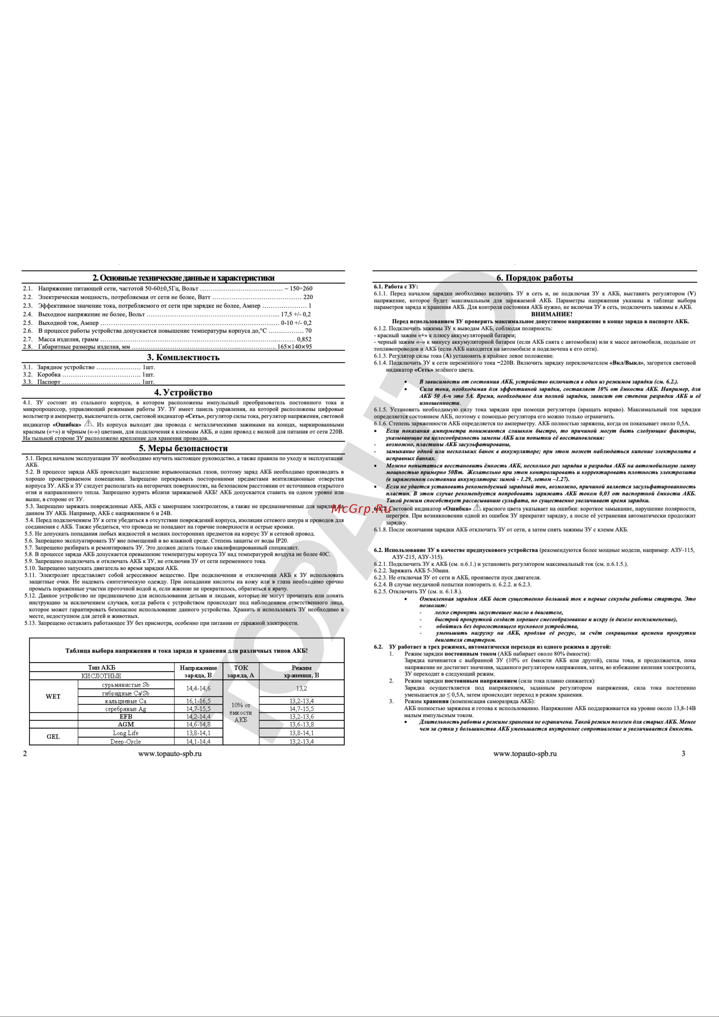 TopAuto АЗУ-108 29139 Инструкция к TopAuto АЗУ-108 29139 онлайн [2/4] 824080