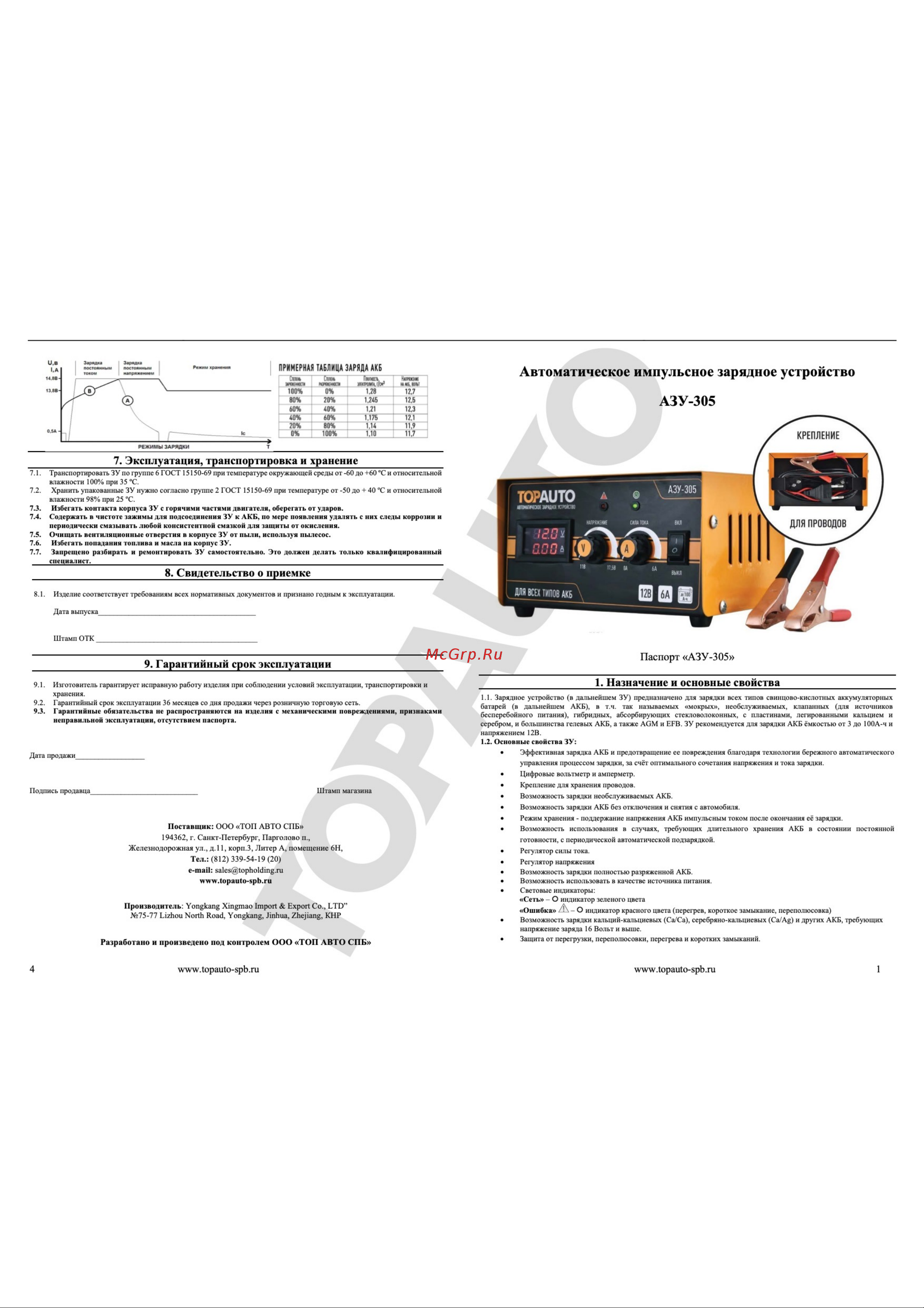 TopAuto АЗУ-108 29139 Инструкция к TopAuto АЗУ-108 29139 онлайн [3/4] 824080