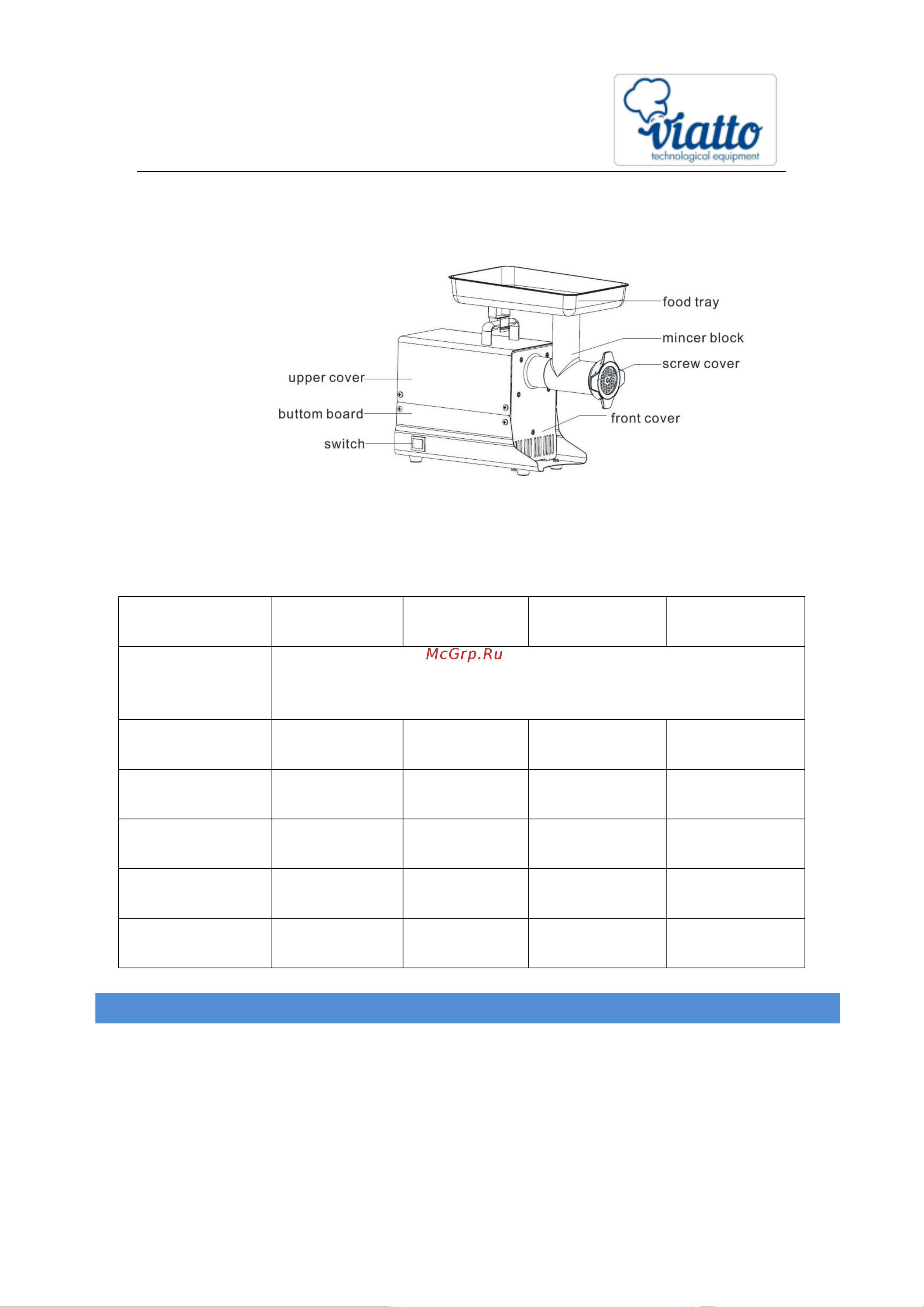 VIATTO HFM-12 220V 50441 Инструкция к товару онлайн [4/9] 824316