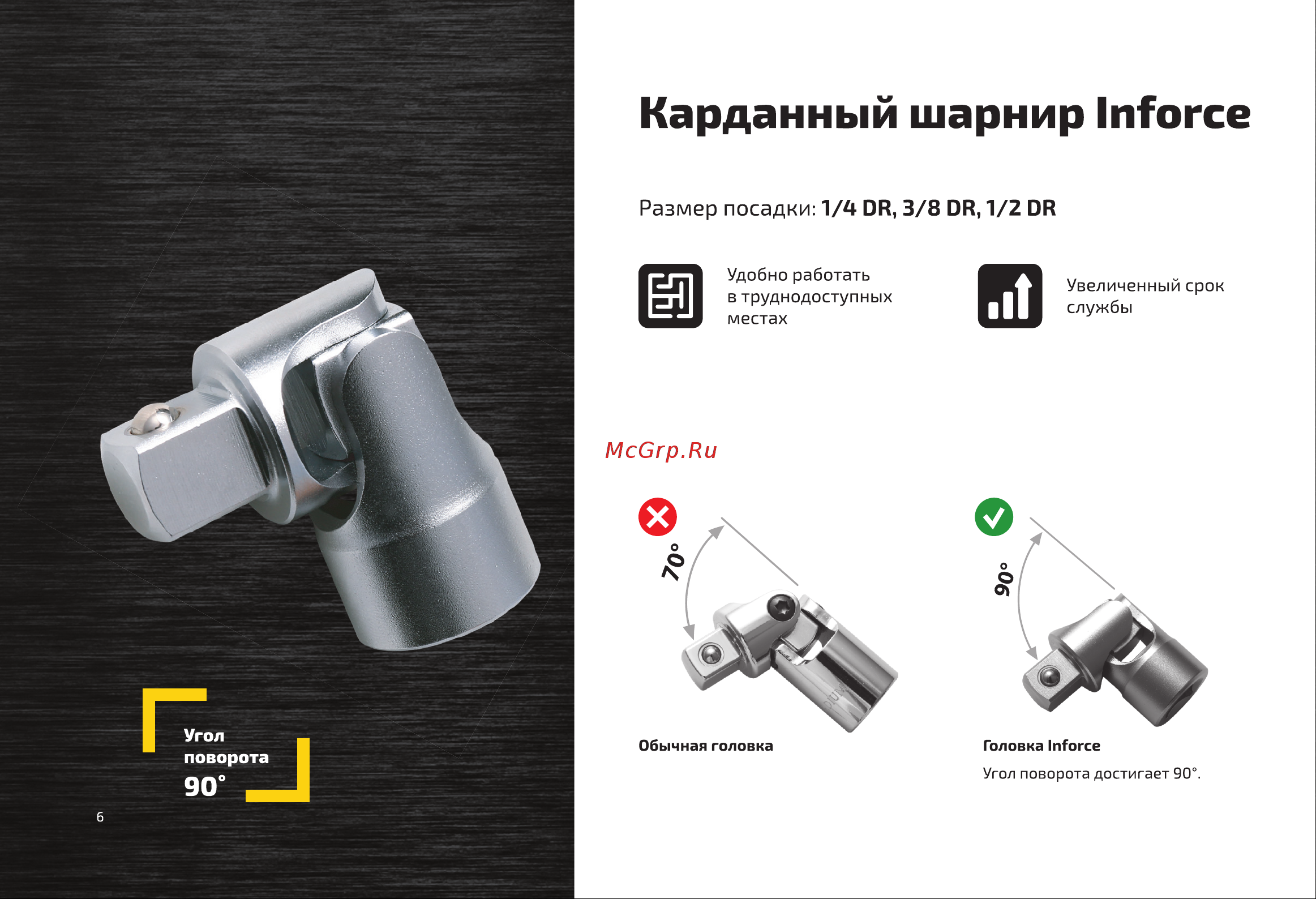 Inforce 136 предметов 1/2 дюйма и 1/4 дюйма 06-07-17 Особенности наборов инструмента Inforce онлайн [6/16] 824518