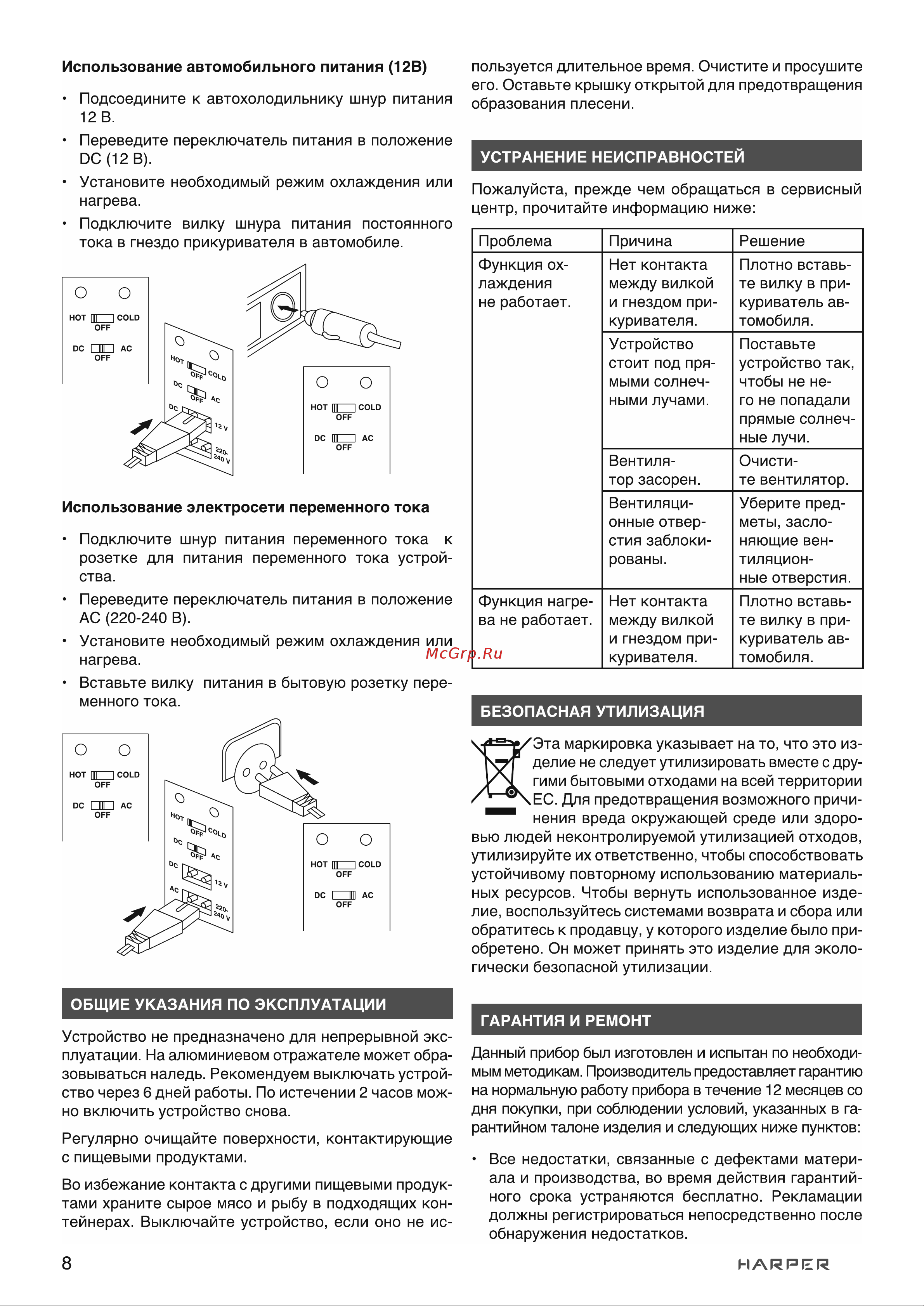 Harper CBH-130 NEW H00003478 Руководство онлайн [8/15] 824485