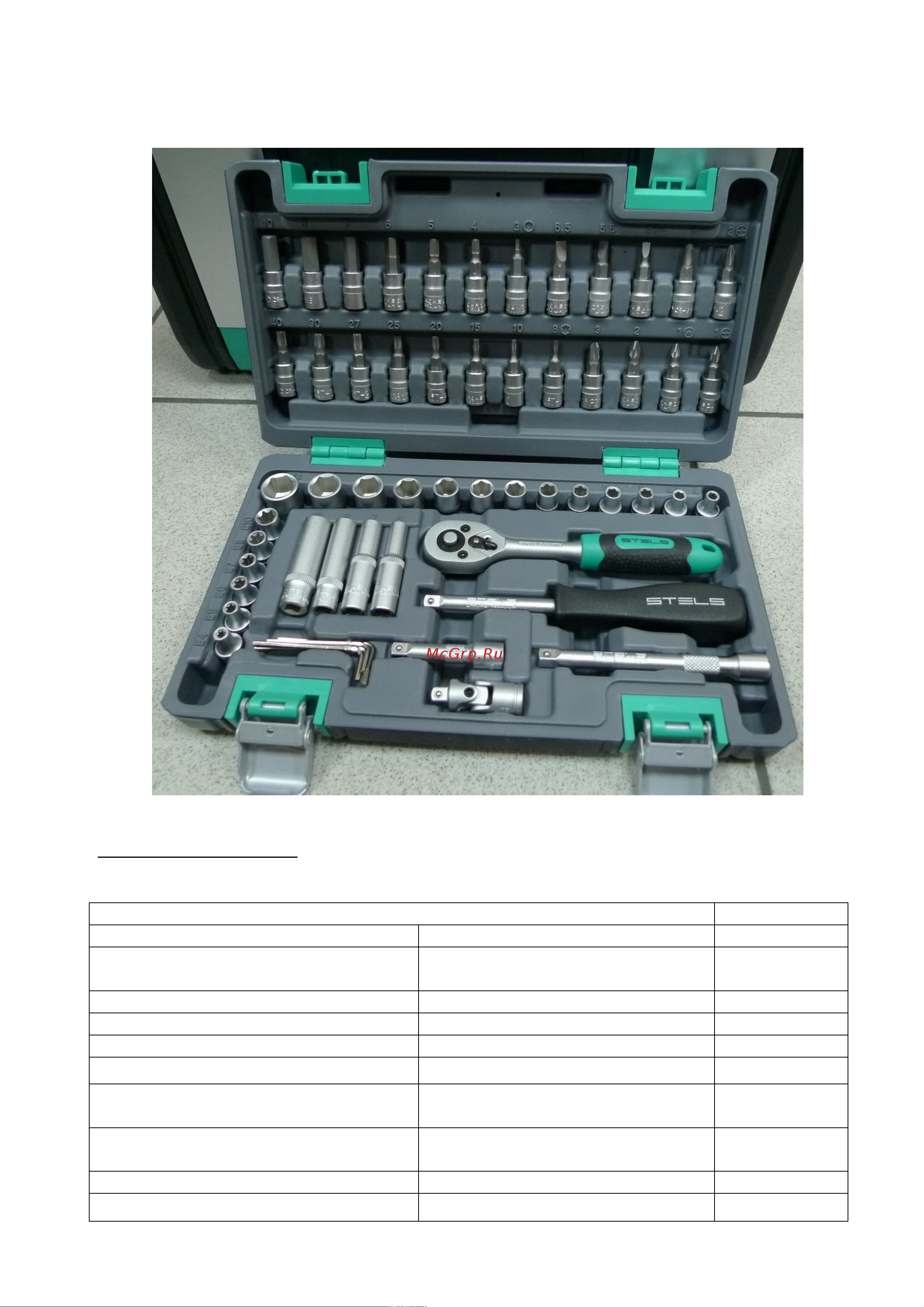 STELS 1/4 CrV пластиковый кейс 57 предметов 14101 Описание набора онлайн