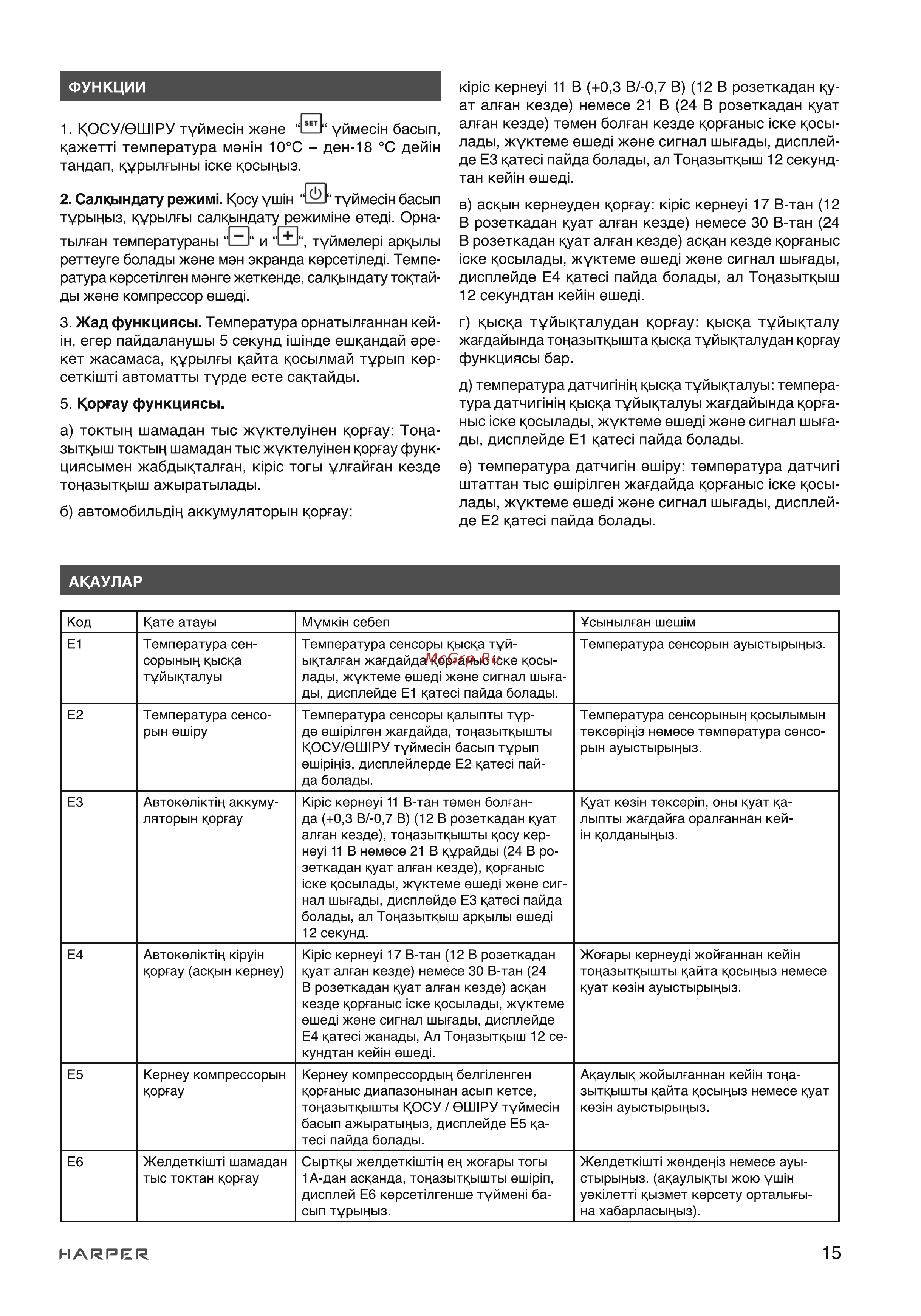Harper CRF-30 H00003640 Инструкция к товару онлайн [15/18] 824575