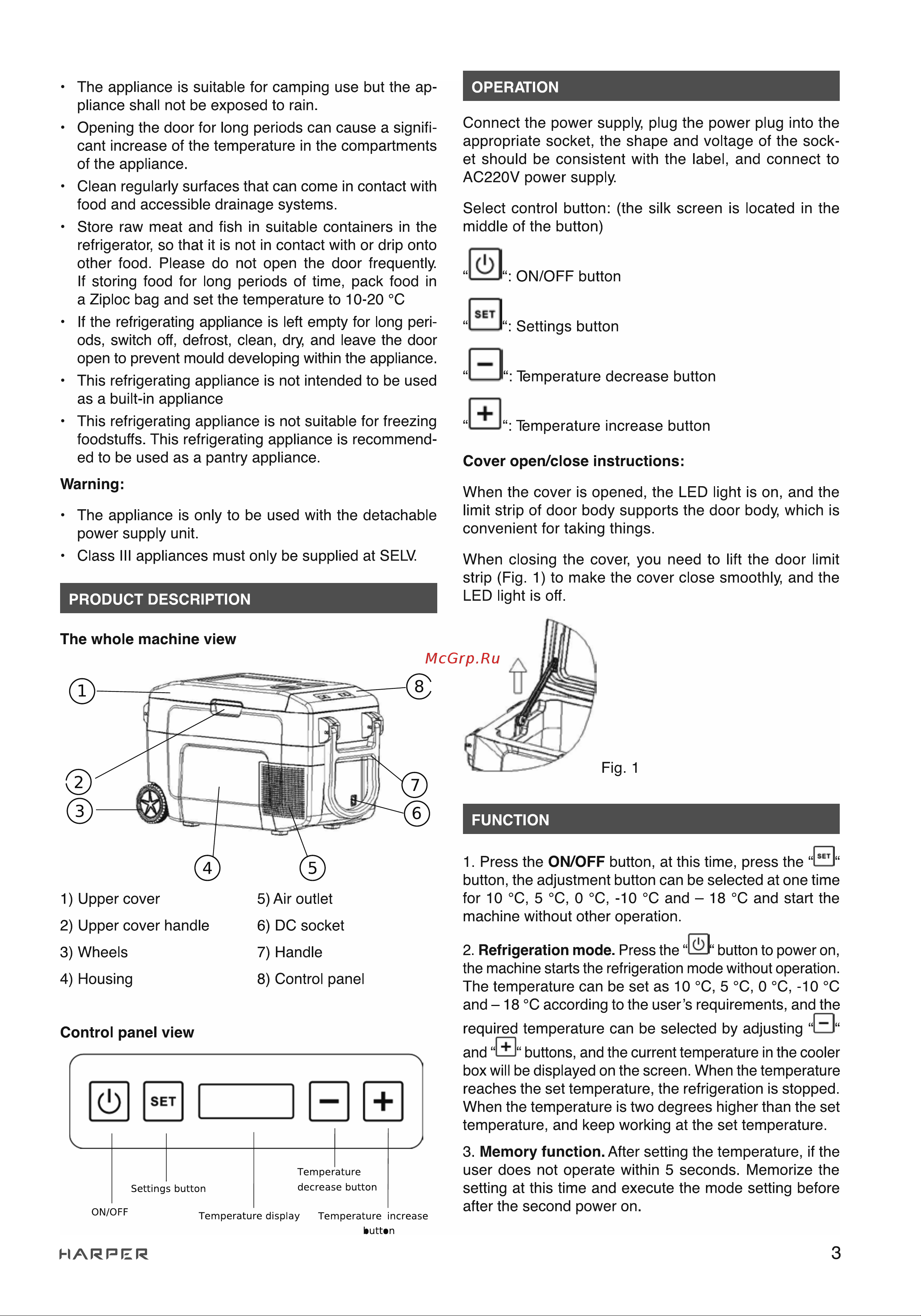Harper CRF-40 H00003641 Инструкция к товару онлайн [3/18] 824576