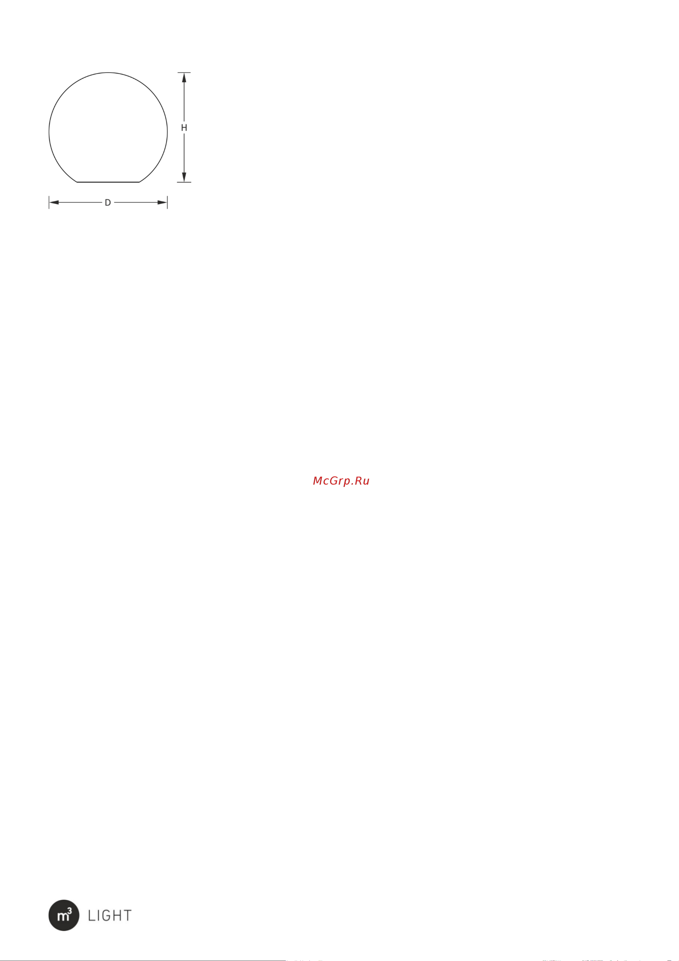 m3light SPHERE E27 35см IP40 3000K 12322010 Паспорт светильника онлайн [2/3] 825687