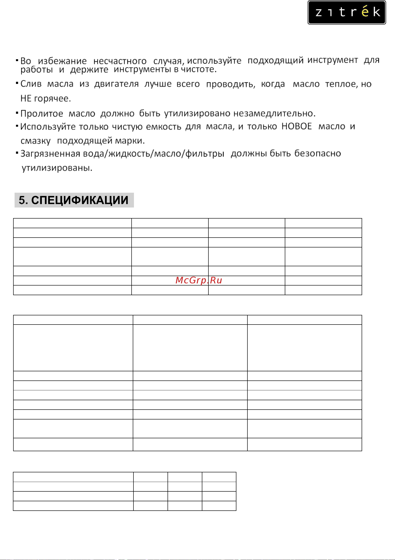 Zitrek CNQ12-2 Loncin 200F; D 350х25,4 мм; гл. 90 мм; 72 кг.; с баком 091-0036 Инструкция по эксплуатации онлайн [15/17] 825834