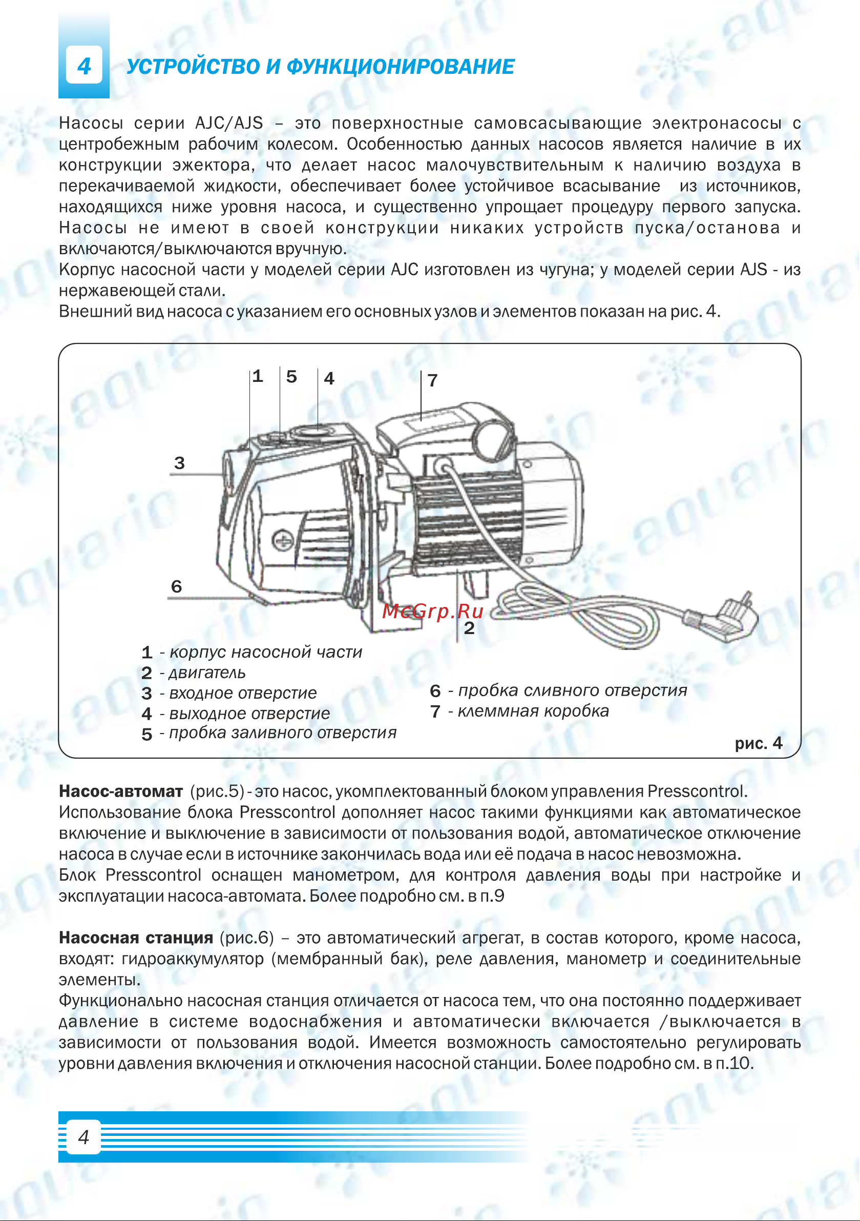 Aquario AJS-100A-FC 7200 Инструкция к AQUARIO AJS-100A-FC 7200 онлайн [6/28] 825954