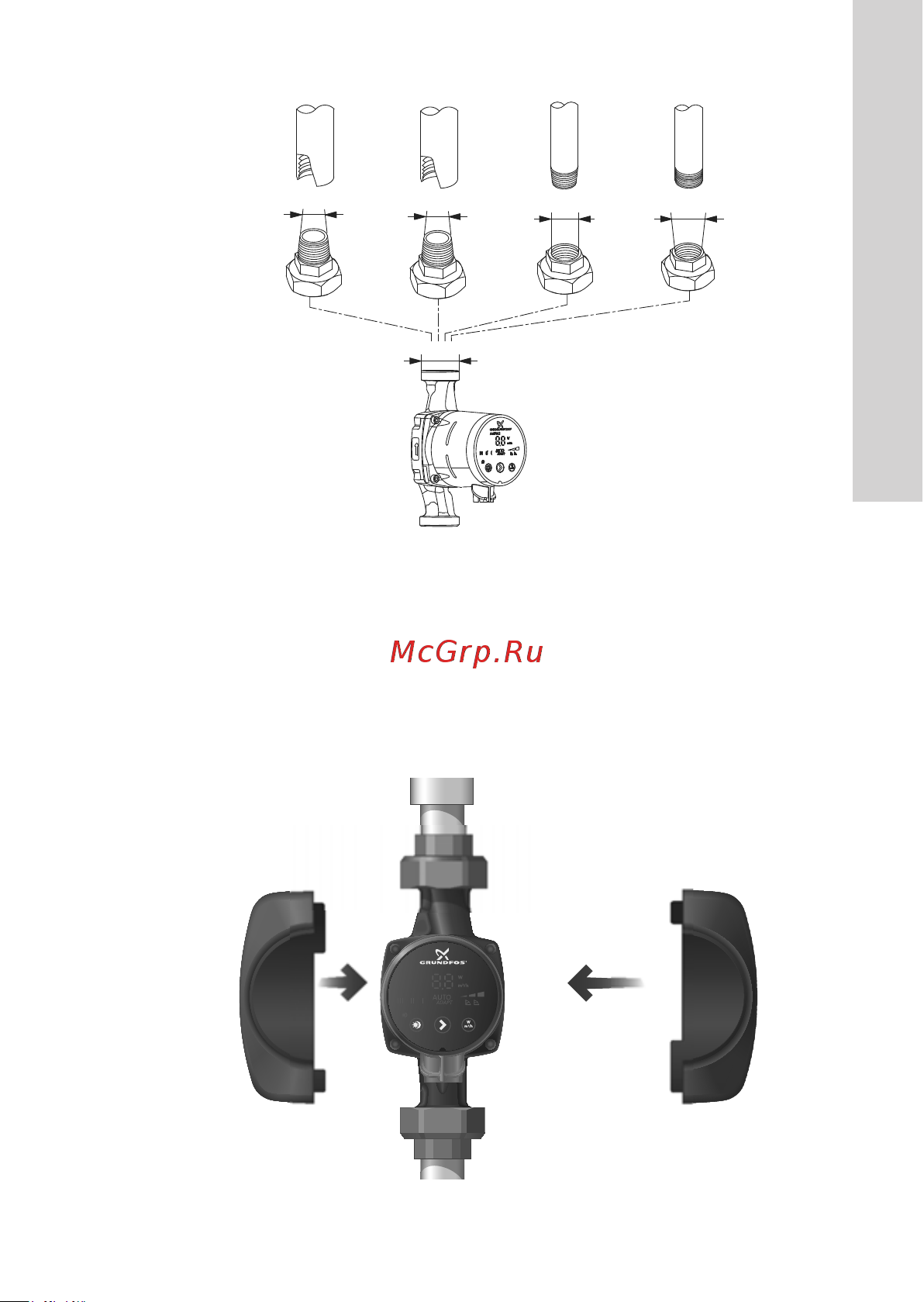 Grundfos ALPHA2 25-60 180 99420013 Инструкция к Grundfos ALPHA2 25-60 98520749 онлайн [251/264] 826070
