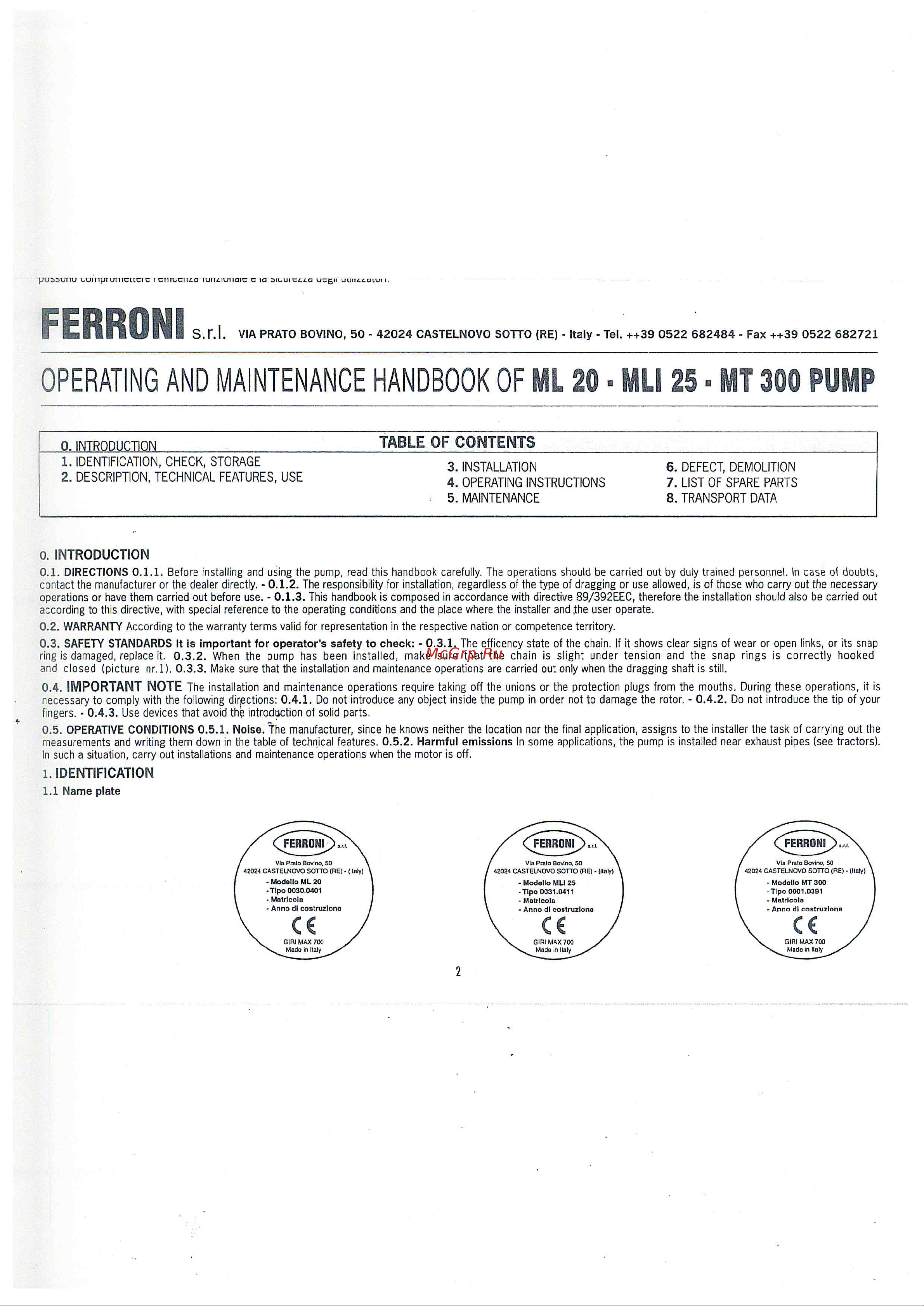 FERRONI 071981 Инструкция к товару онлайн [3/5] 826183