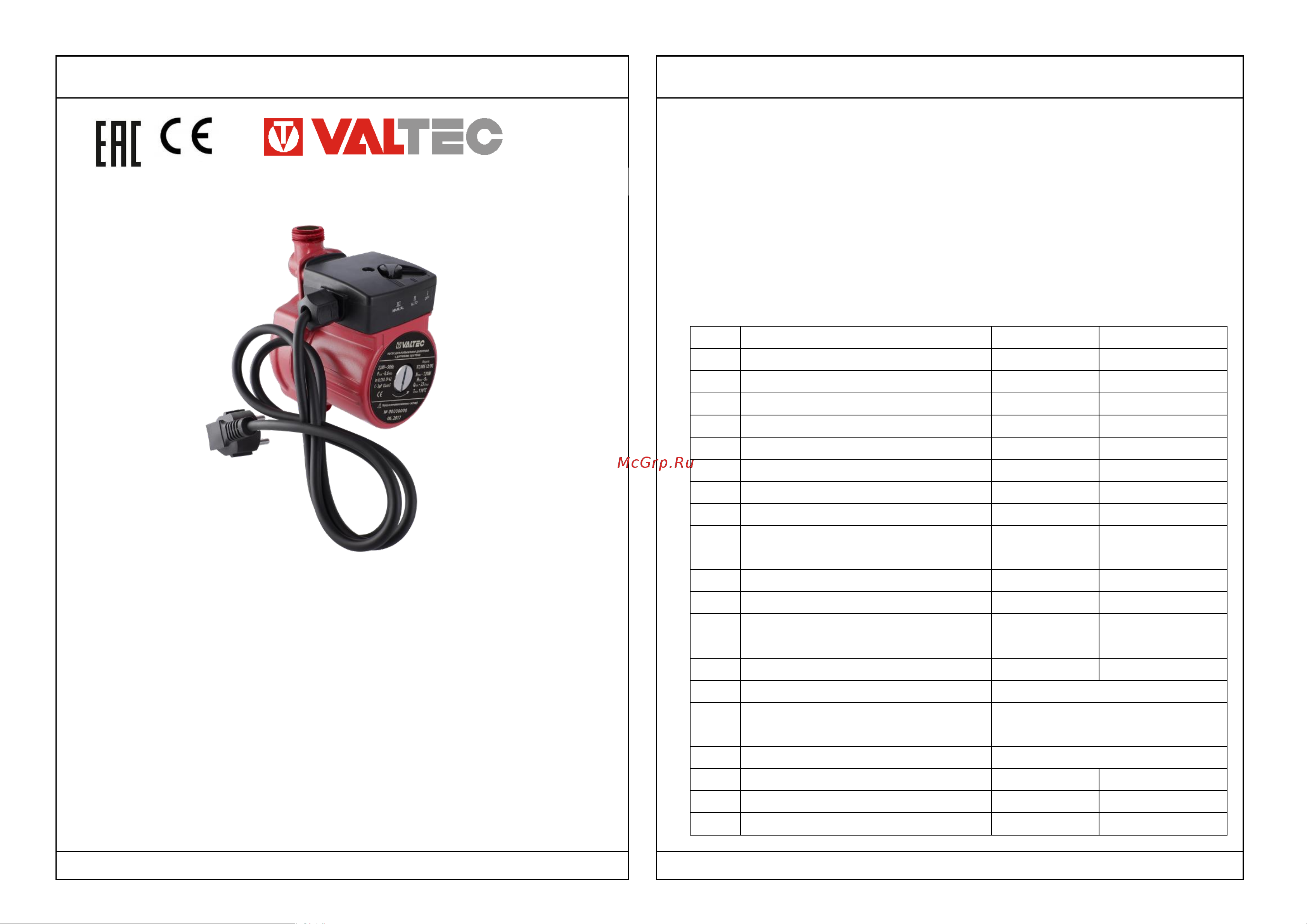 Valtec VRS12/9G VRS.129G.15.0 Инструкция к Valtec VRS12/9G VRS.129G.15.0 онлайн