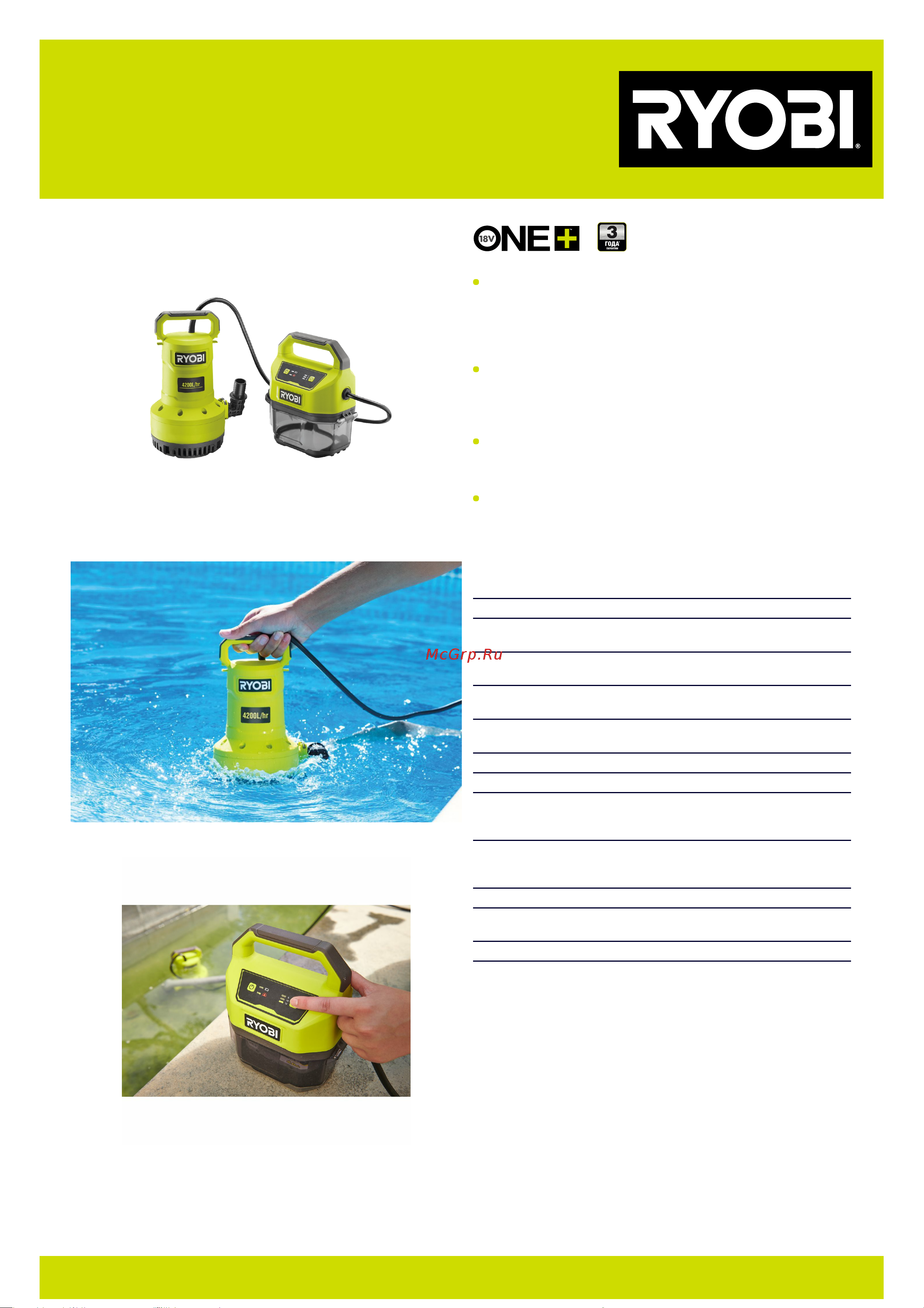 Ryobi 18В RY18SPA-0 5133005778 Расширенное описание онлайн