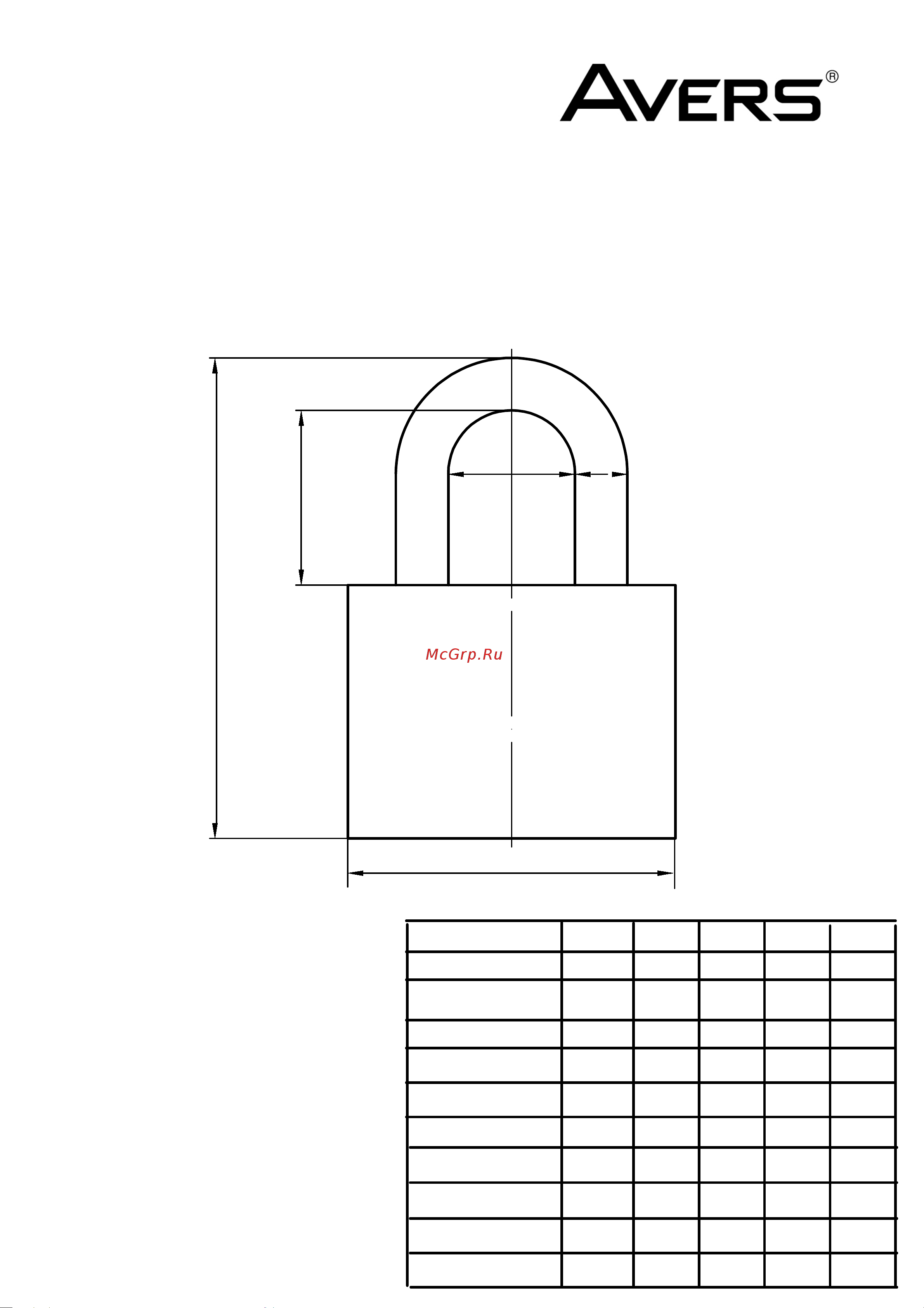 AVERS PD-01-50 one key 1 26698 Чертёж онлайн