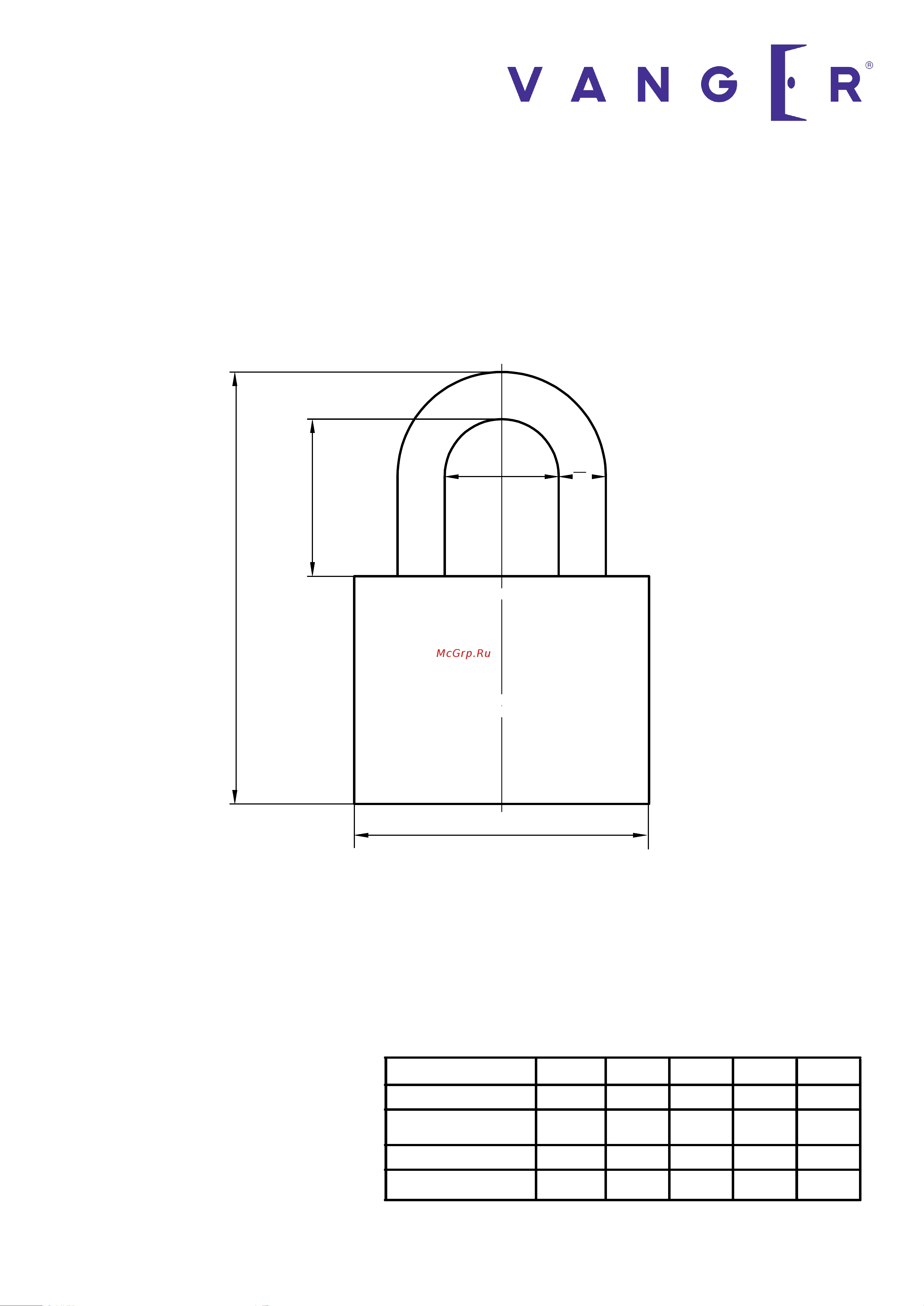 Vanger PD-01-32 28880 Чертёж онлайн