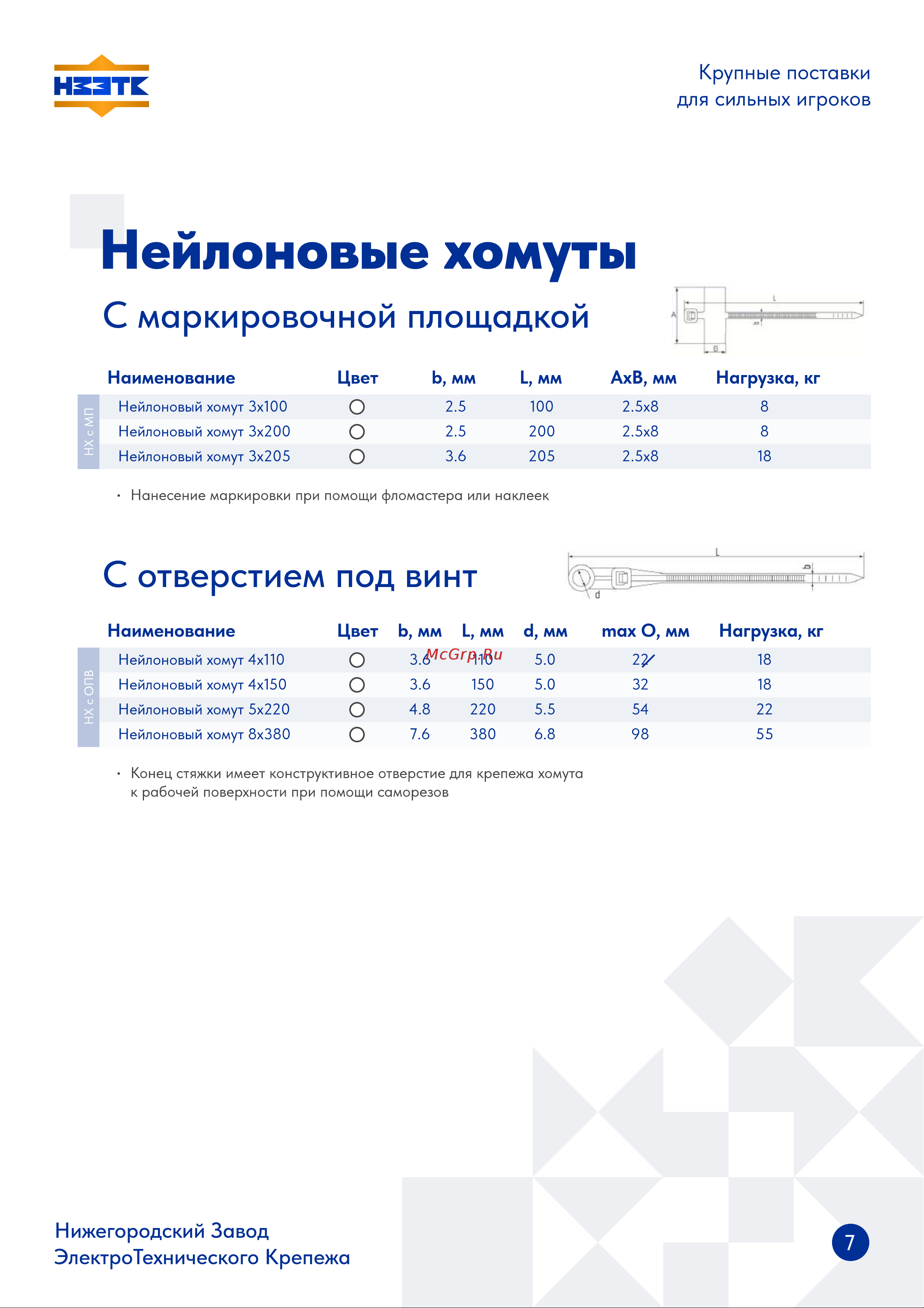 НЗЭТК 2.5х150 мм, черный 99638 Паспорт нейлоновые хомуты онлайн [7/9] 827153