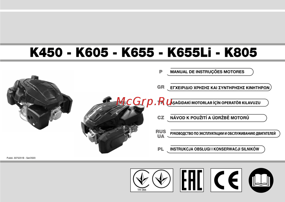 Oleo-Mac G53PK COMFORT SD 6607-9147E1 Инструкция к двигателю