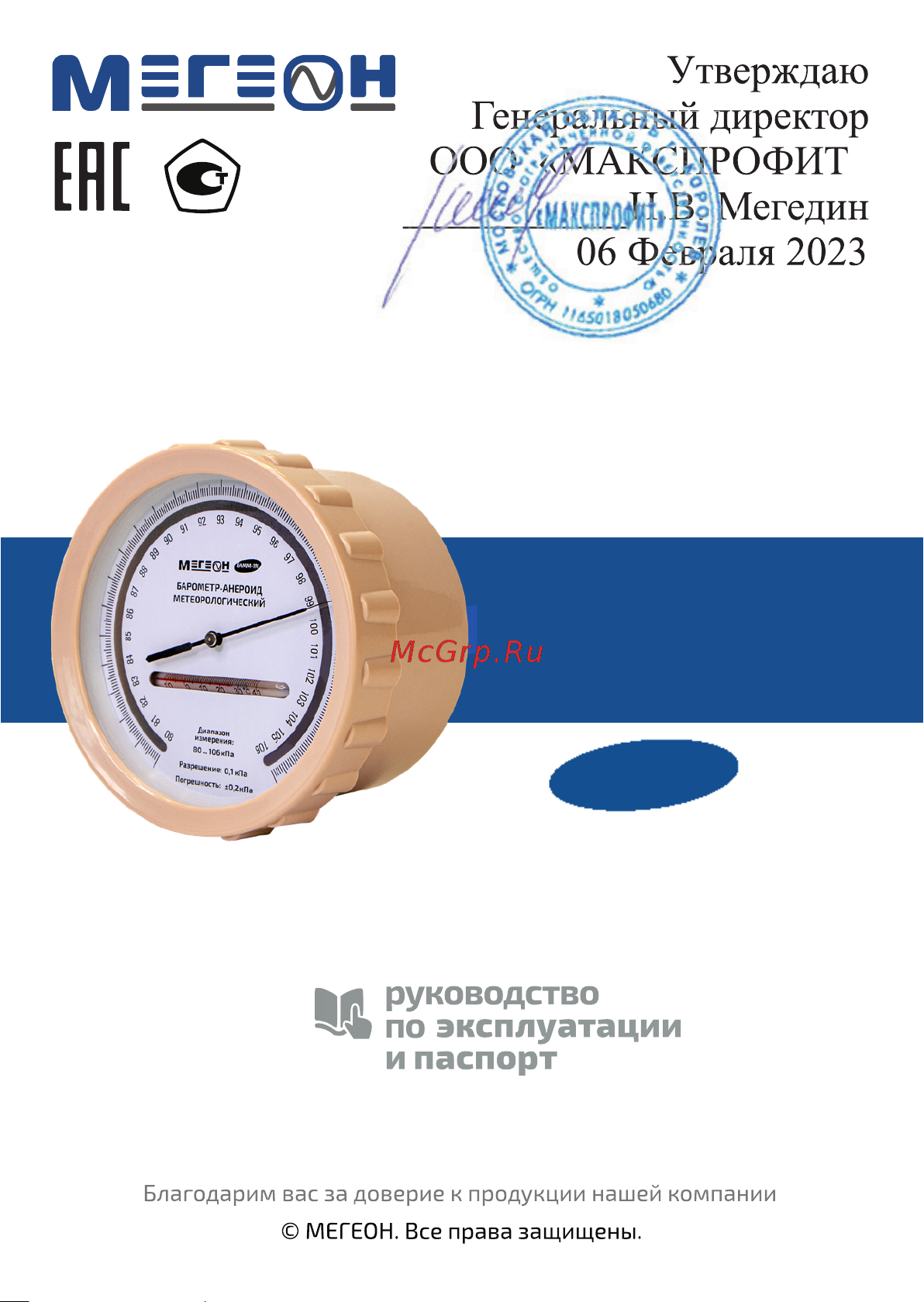 МЕГЕОН БАММ-1М с поверкой к0000402019 Инструкция по эксплуатации онлайн