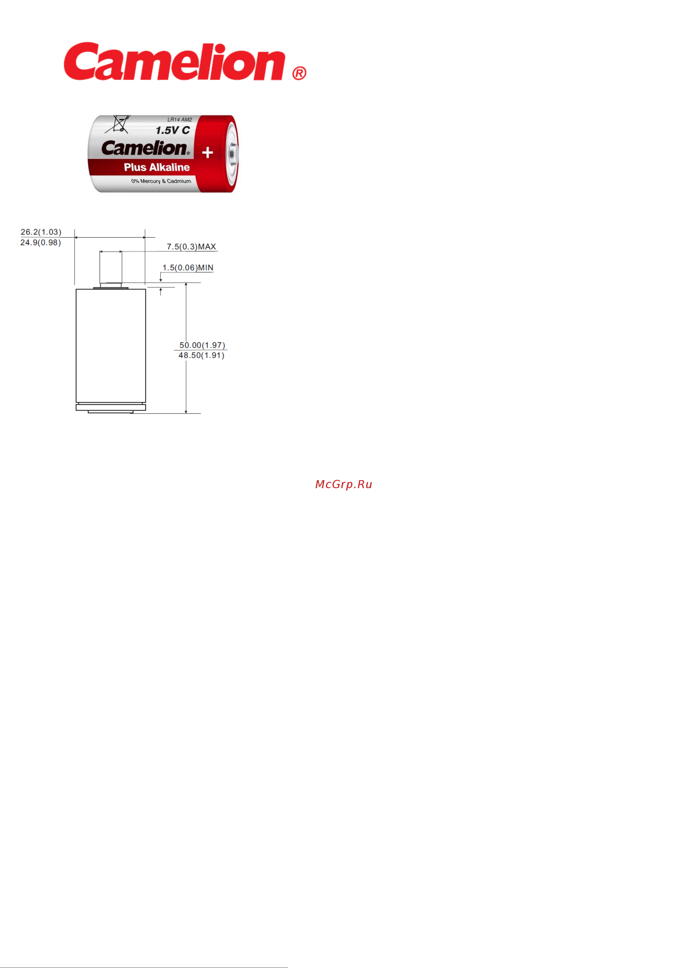 Camelion LR14 Plus Alkaline BL-2 1653 Инструкция по эксплуатации онлайн