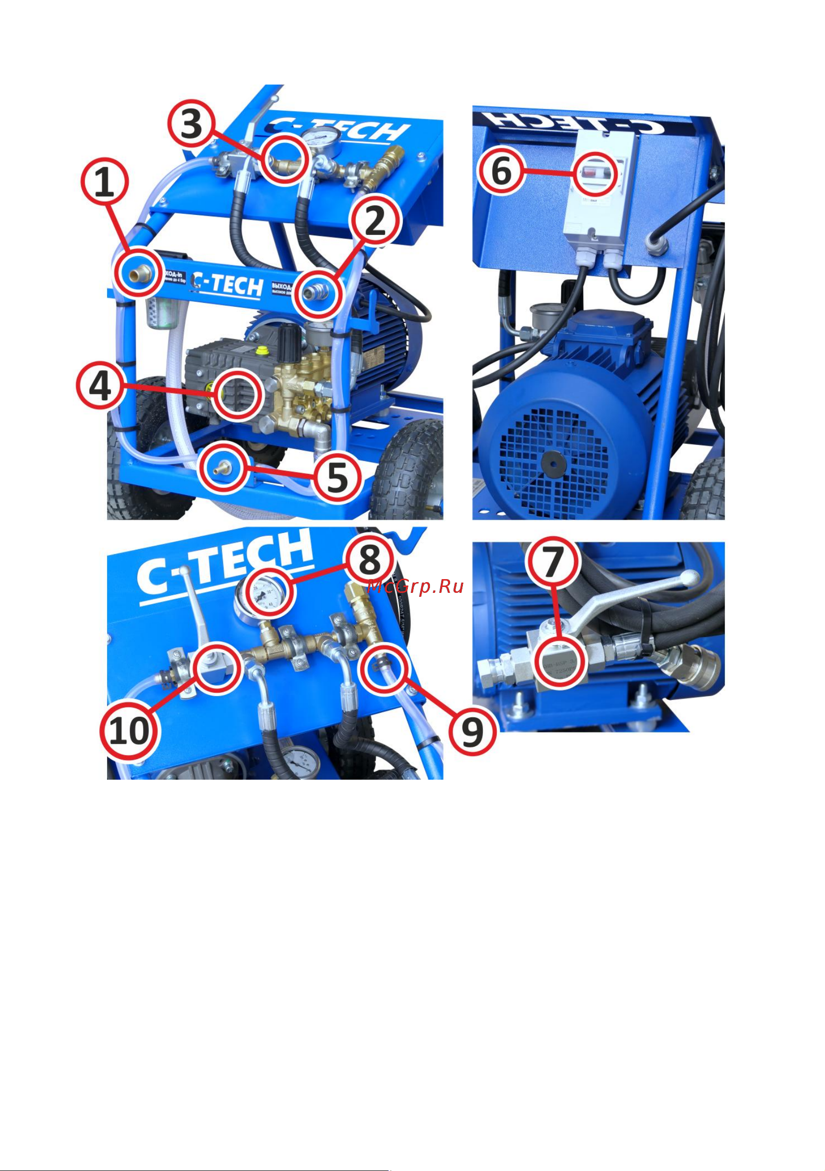 C-TECH NP2014 (200 бар, до 800 л/ч, 4 кВт, 380 В) мобильная NP2014ET3E4BP2P1 Инструкция онлайн [3/14] 828619