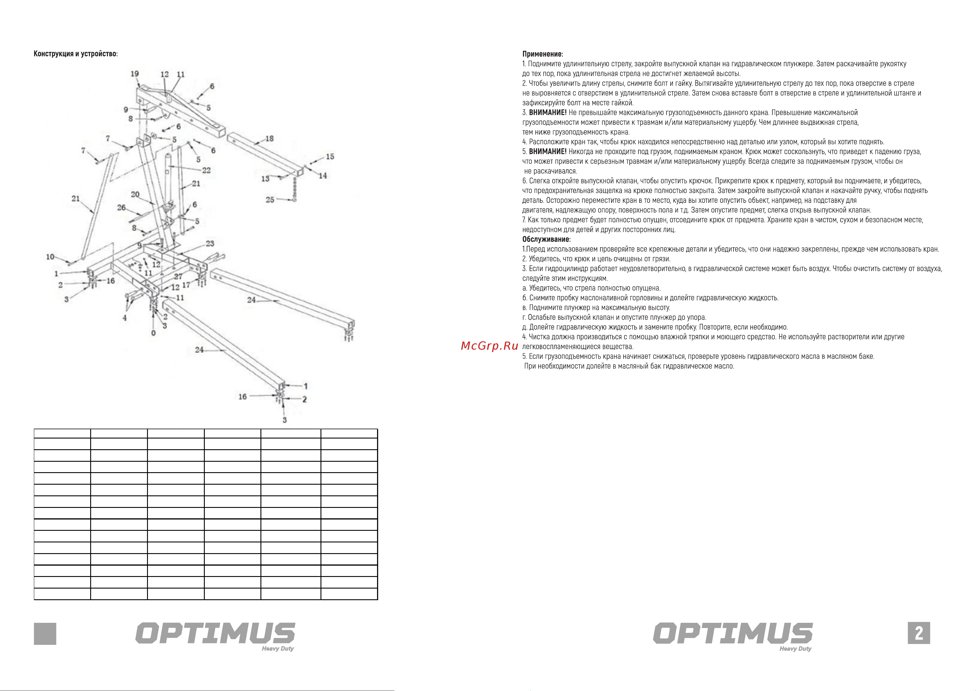 Optimus (13525) heavy duty г/п 3 тонны OPT-403C Инструкция онлайн [3/4] 828780