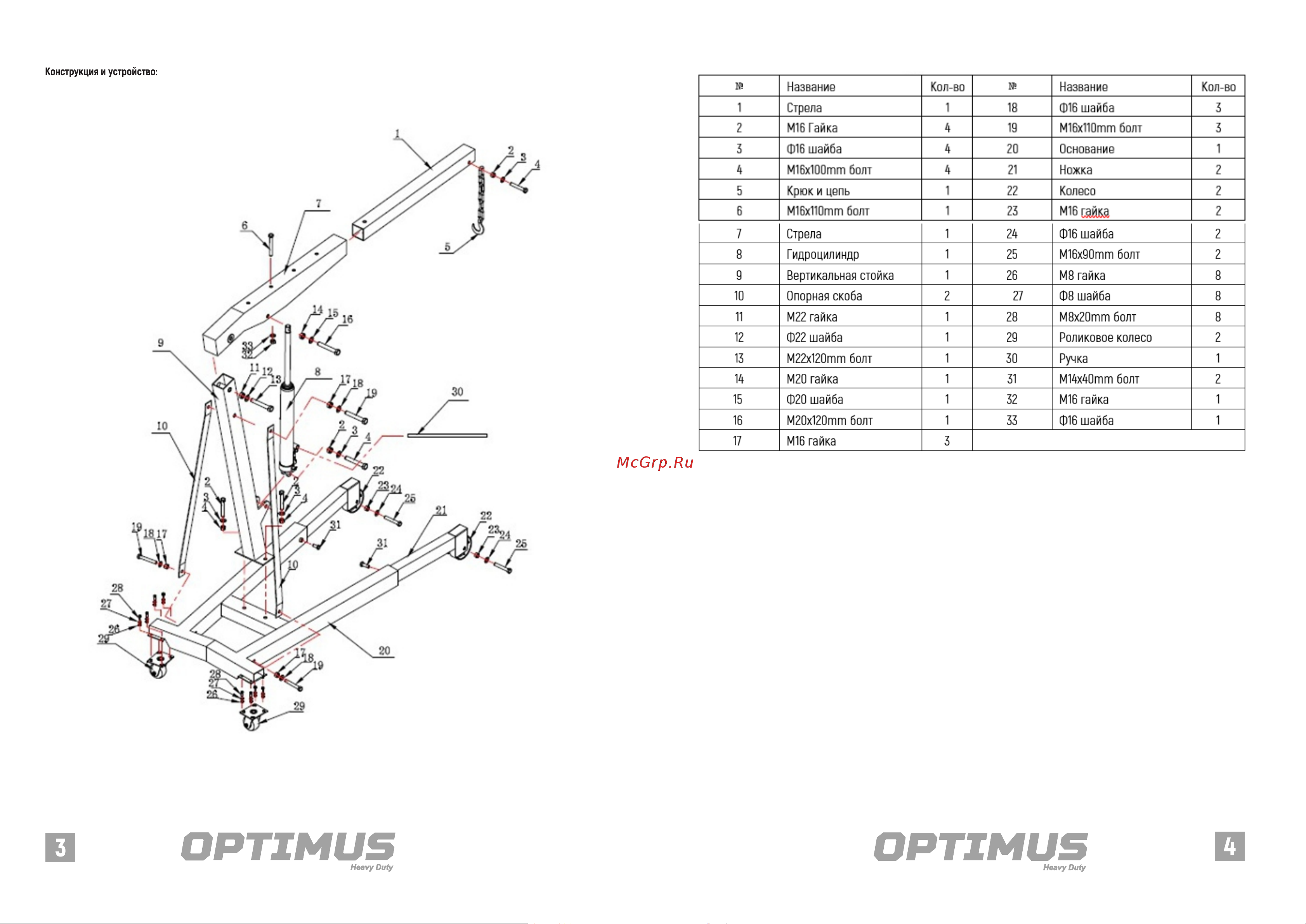 Optimus (13525) heavy duty г/п 3 тонны OPT-403C Инструкция онлайн [4/4] 828780