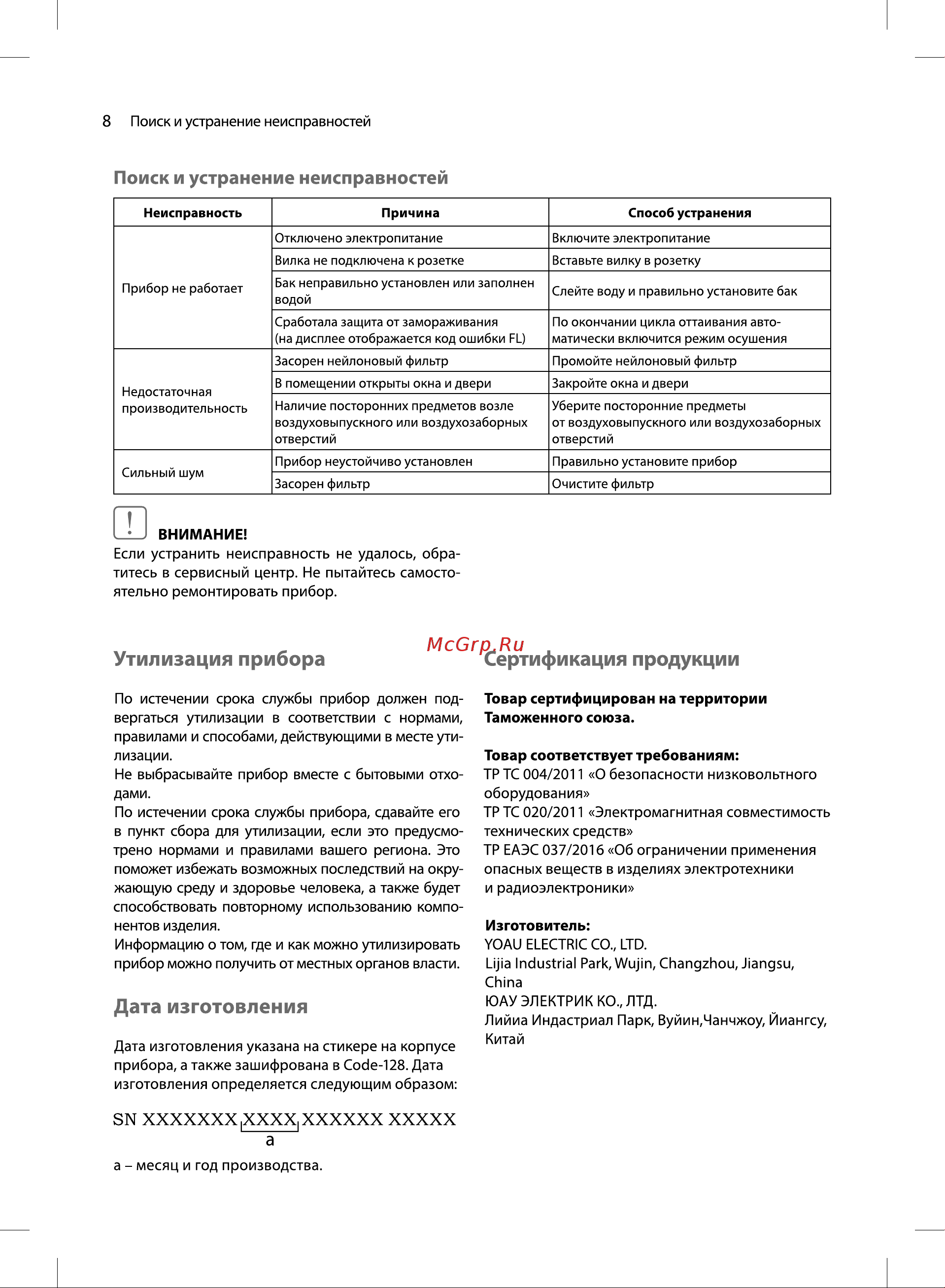 Ballu BD40U белый НС-1300662 Инструкция к Ballu BD40U НС-1300662 онлайн [8/16] 828913