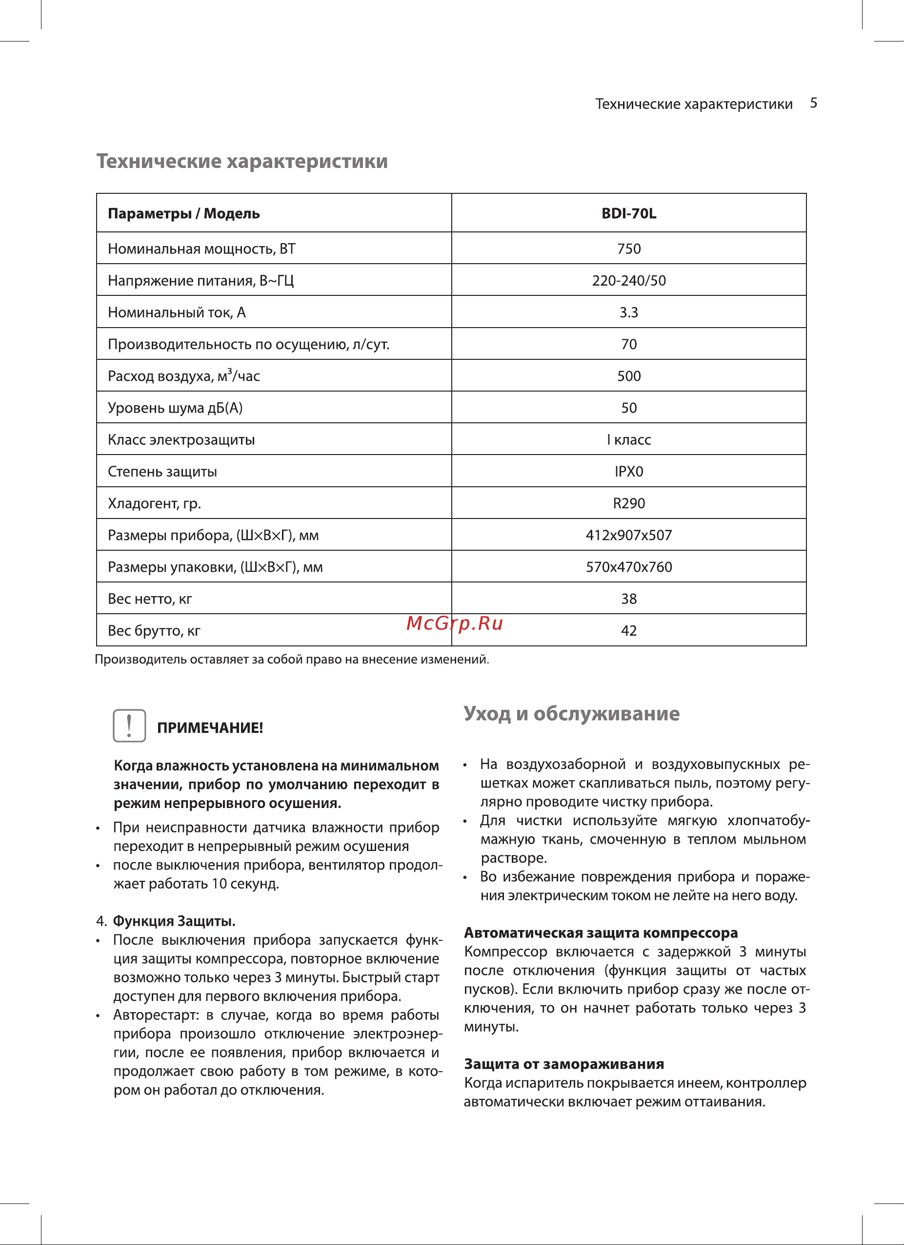 Ballu BDI-70L НС-1421660 Инструкция онлайн [5/12] 828937